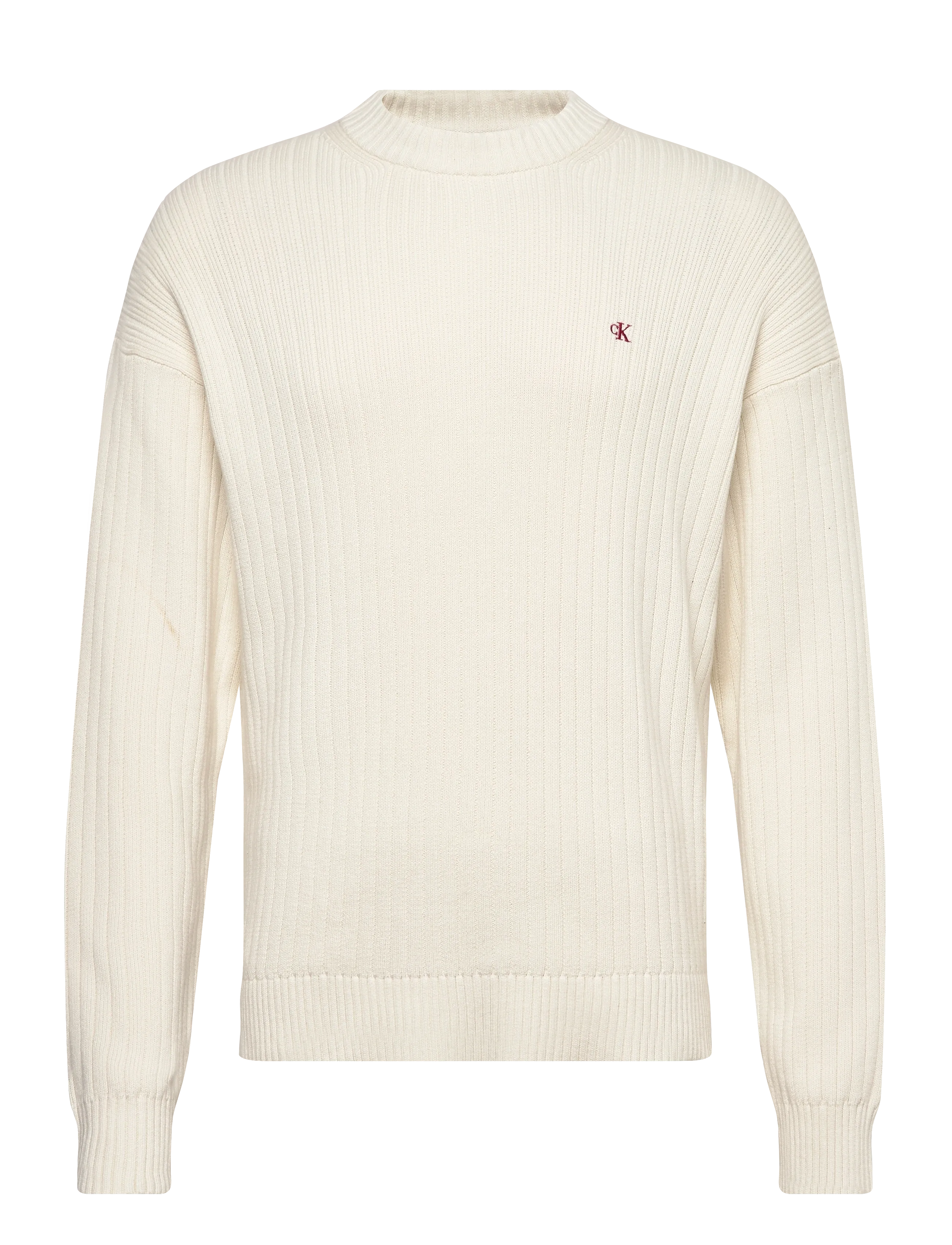 LS VERTICAL TEXTURE CTTN CREWNK - TOFU