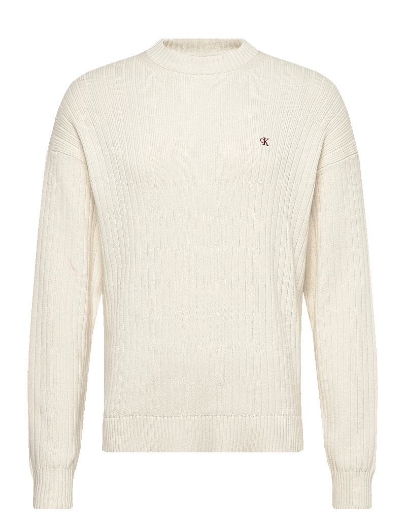 Calvin Klein Jeans - LS VERTICAL TEXTURE CTTN CREWNK - rundhals - tofu - 0