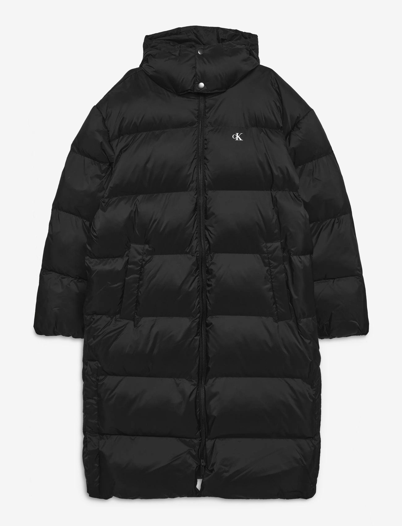 Calvin Klein Jeans - LS LONG LENGTH HOODED NYLON PUFF - vinterjackor - black - 1