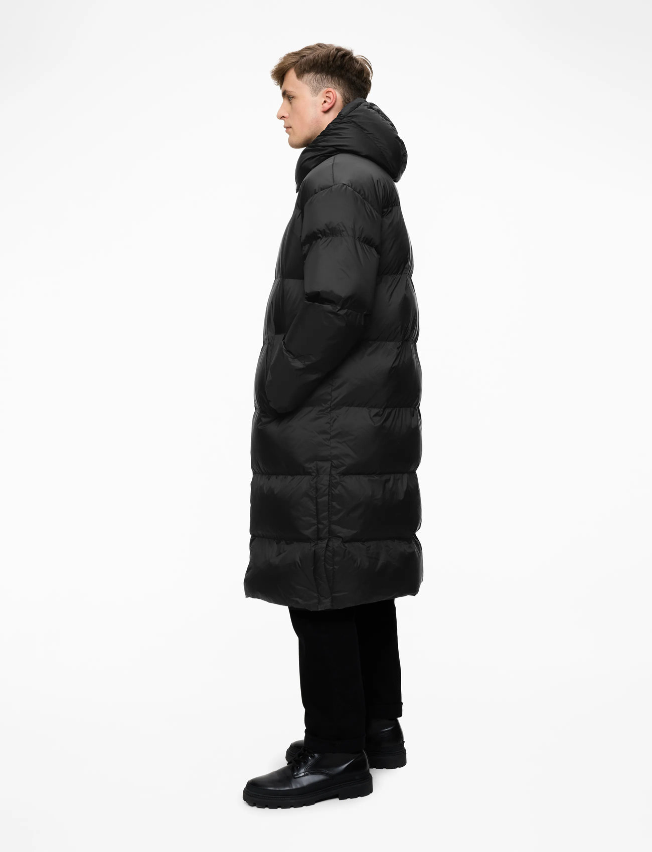 Calvin Klein Jeans - LS LONG LENGTH HOODED NYLON PUFF - vinterjackor - black - 3