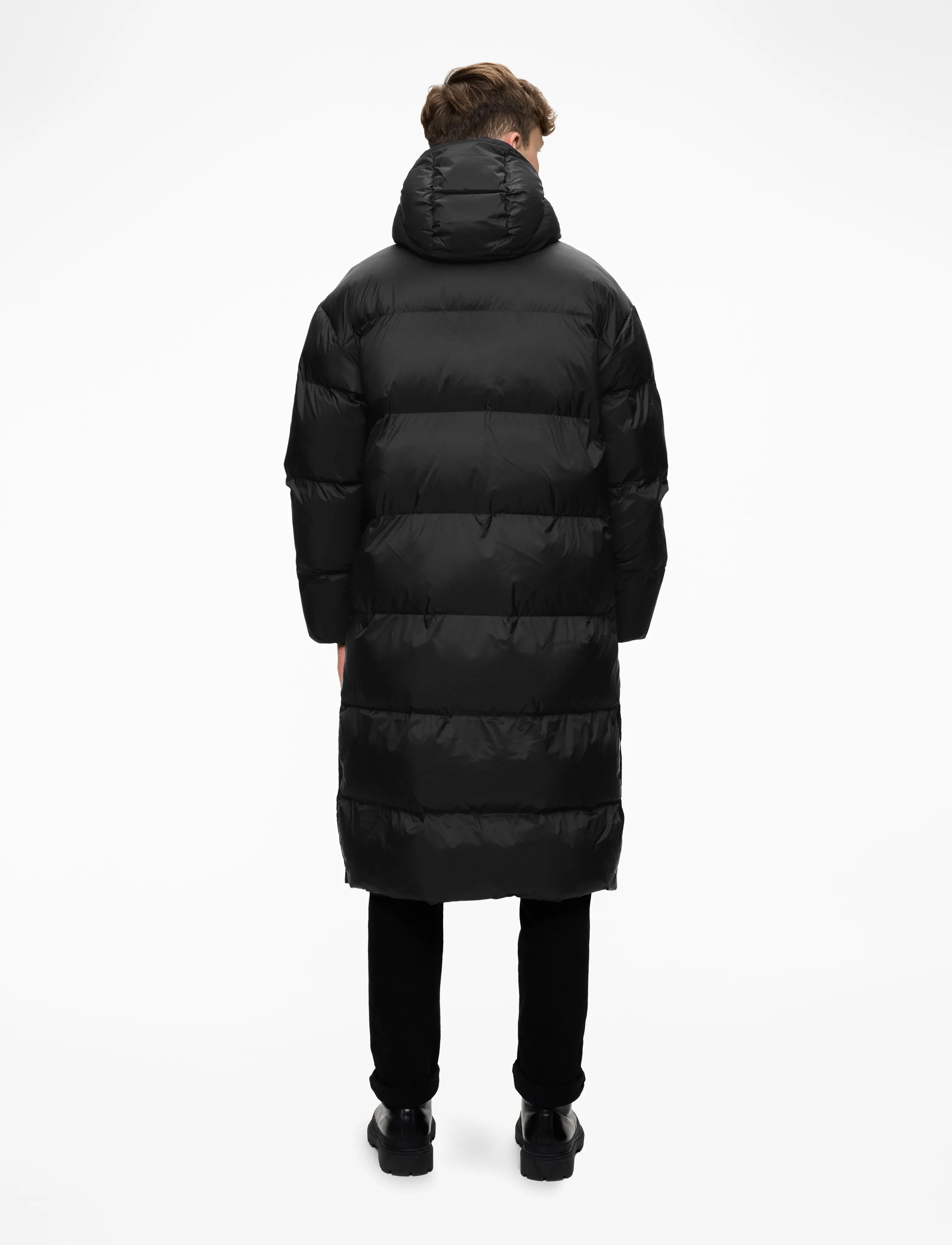Calvin Klein Jeans - LS LONG LENGTH HOODED NYLON PUFF - daunenjacken - black - 4