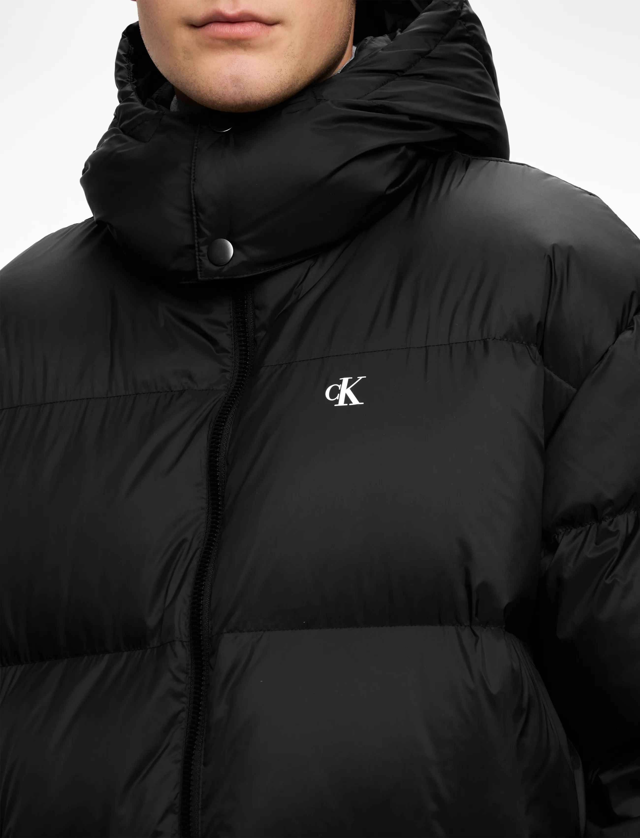 Calvin Klein Jeans - LS LONG LENGTH HOODED NYLON PUFF - donsjassen - black - 5