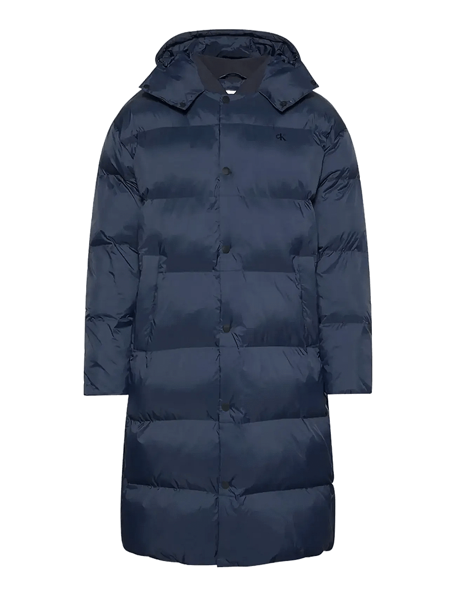 Calvin Klein Jeans - LS LONG LENGTH HOODED NYLON PUFF - daunenjacken - dark sapphire - 0