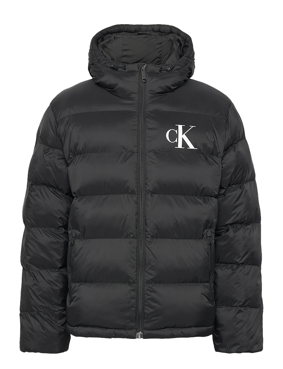 Calvin Klein Jeans - LS NYLON MONOGRAM PUFFER JKT - down jackets - black - 0