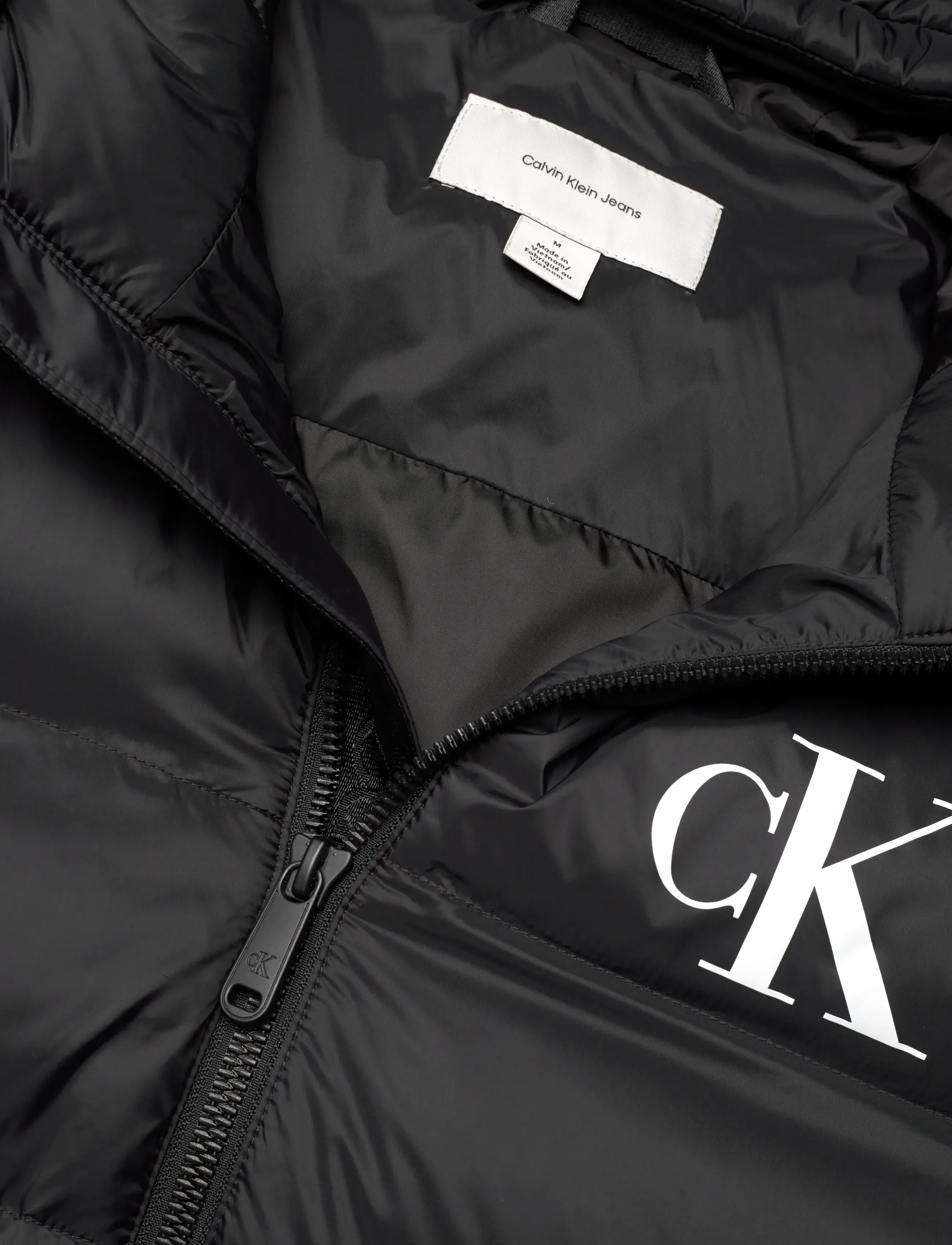 Calvin Klein Jeans - LS NYLON MONOGRAM PUFFER JKT - fôrede jakker - black - 2