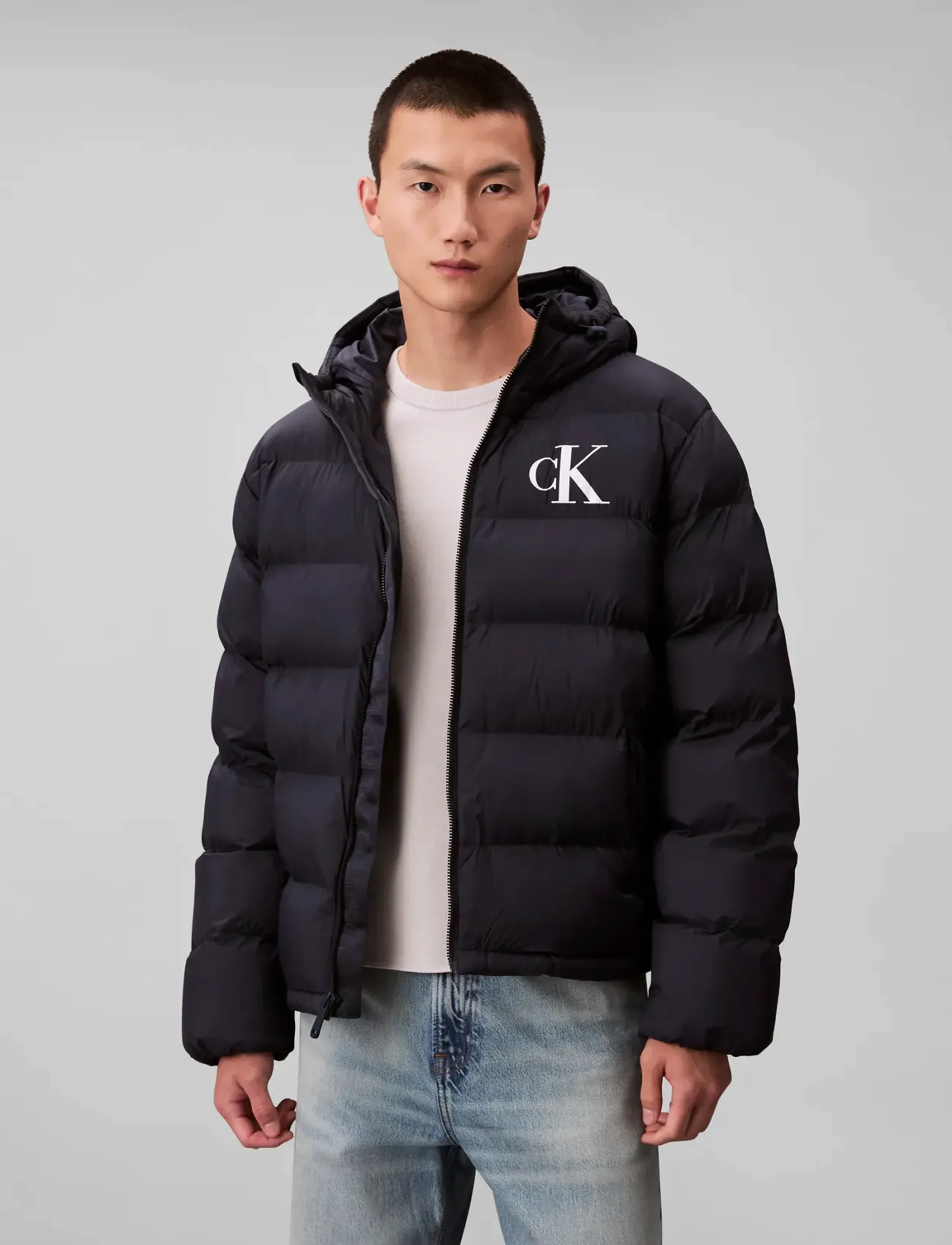 Calvin Klein Jeans LS NYLON MONOGRAM PUFFER JKT - Winterjacken - DARK SAPPHIRE / navy