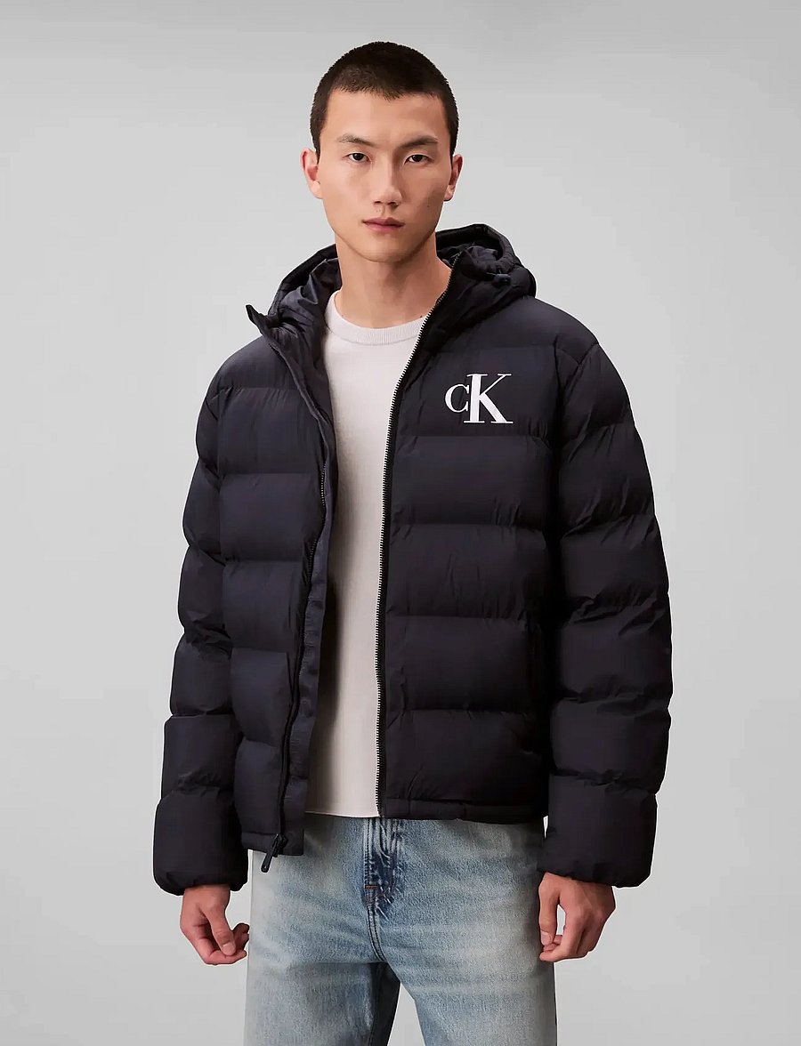 Calvin Klein Jeans - LS NYLON MONOGRAM PUFFER JKT - dunjakker - dark sapphire - 0