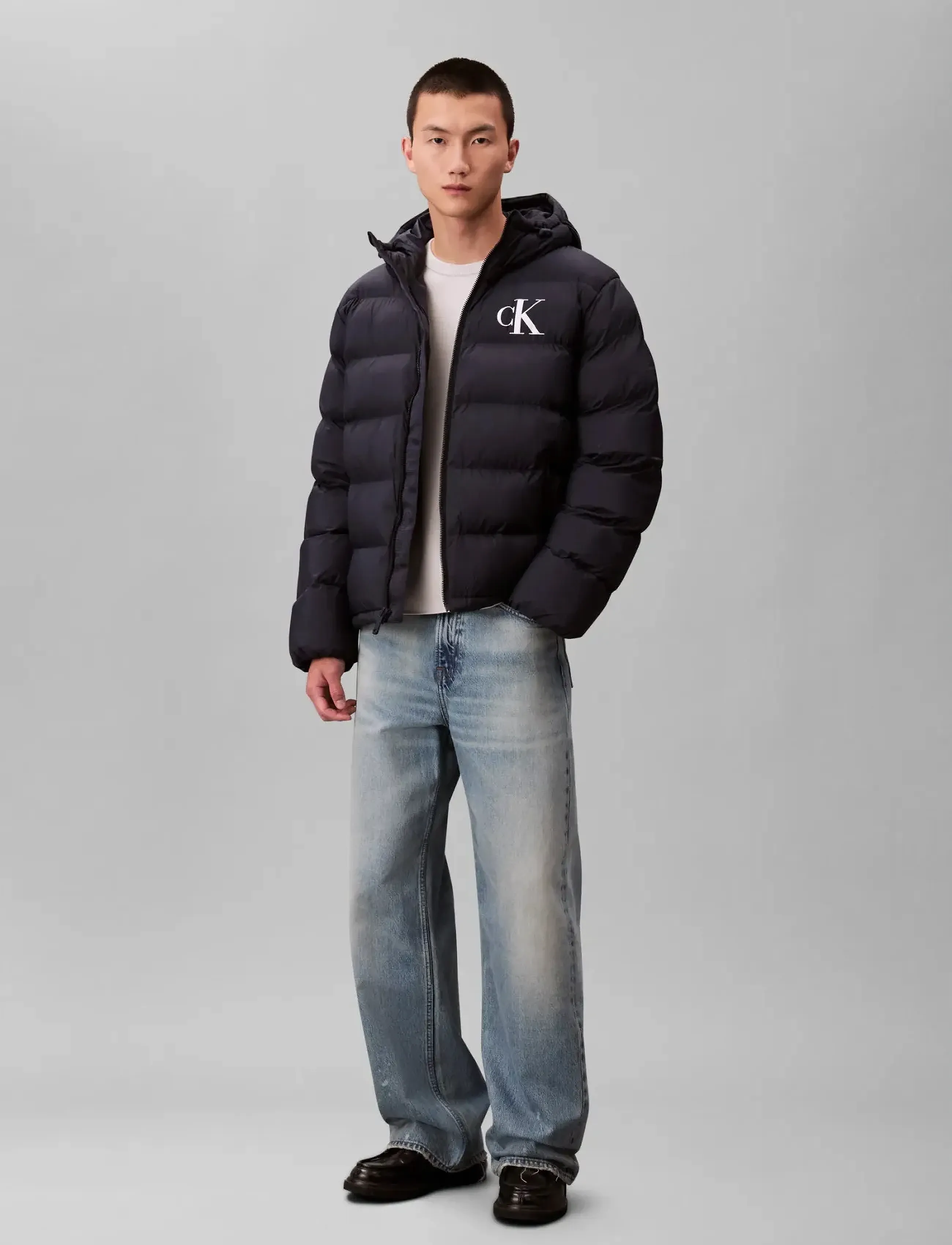 Calvin Klein Jeans - LS NYLON MONOGRAM PUFFER JKT - down jackets - dark sapphire - 4