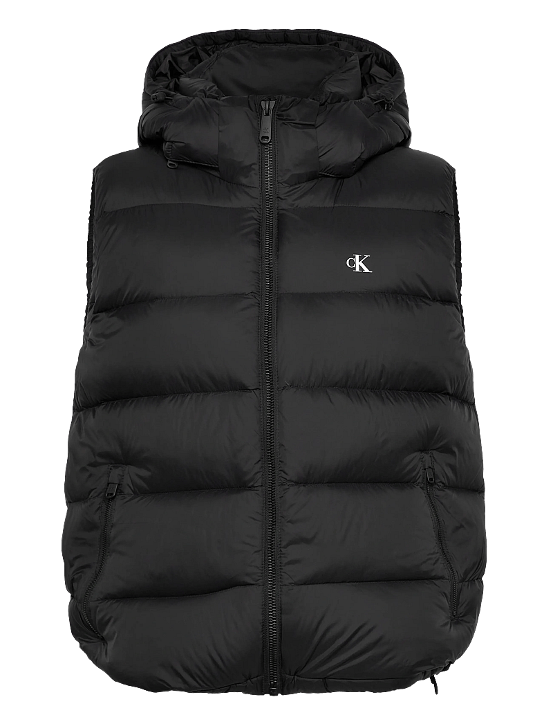 Calvin Klein Jeans - SVLS NYLON ZIP OFF HOOD DOWN PUF - vestid - black - 0