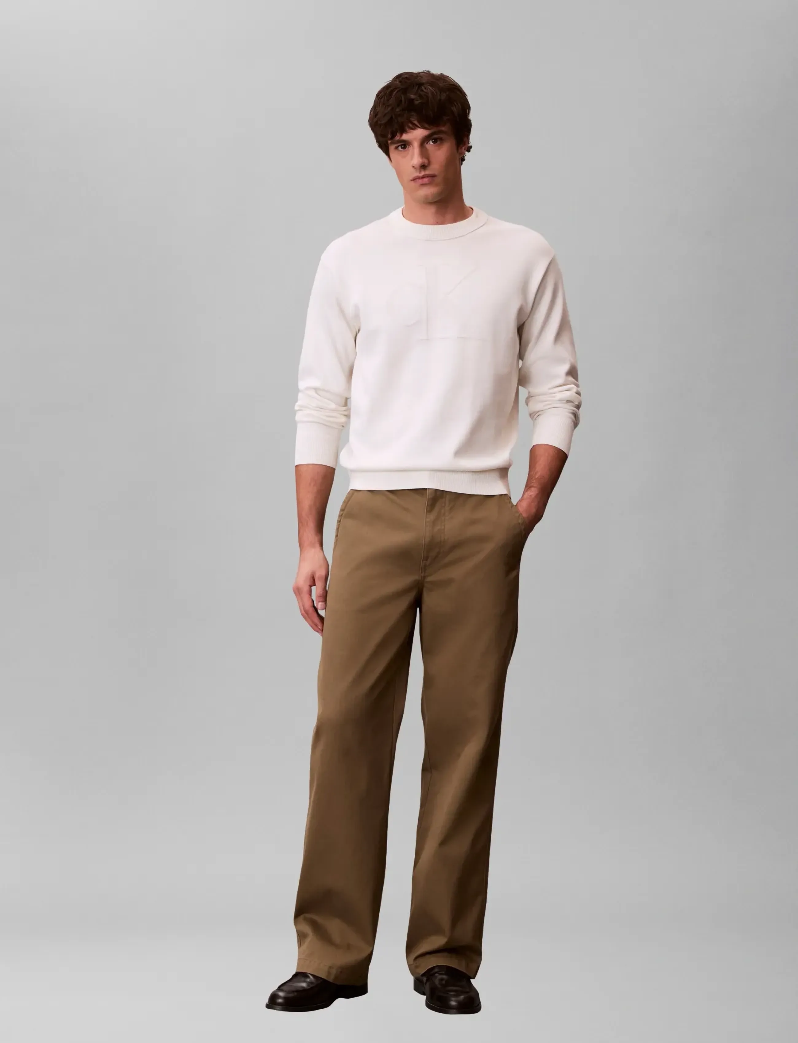 Calvin Klein Jeans 90S BAGGY COTTON CHINO - Chinos - CAPERS / khaki/green