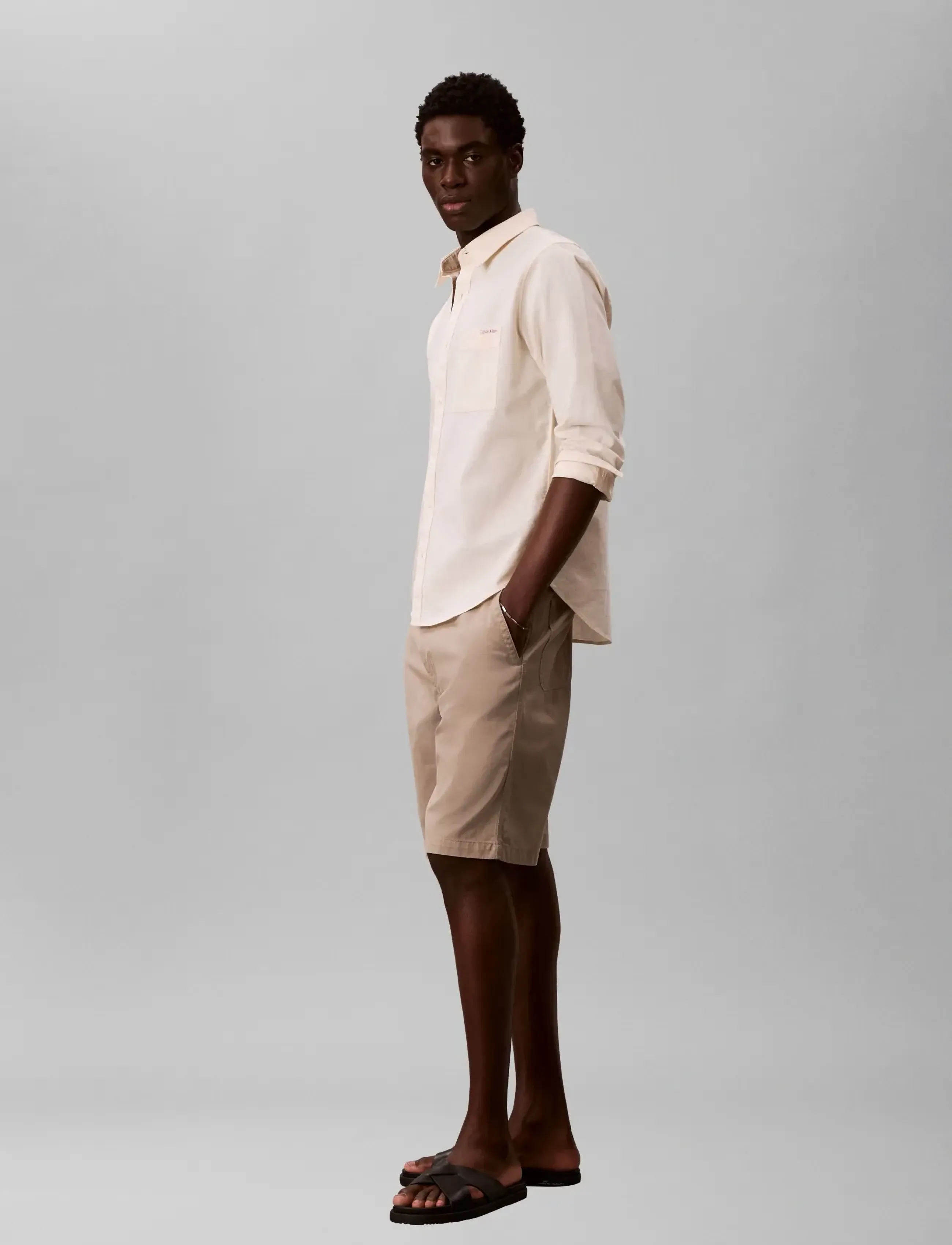 Calvin Klein Jeans - 90S BAGGY COTTON CHINO SHORT - chino lühikesed püksid - vintage khaki - 5