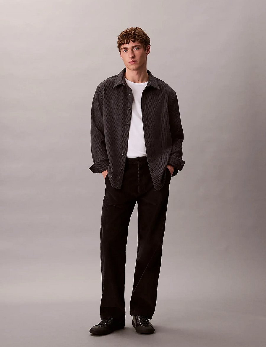 Calvin Klein Jeans - 90S STRAIGHT CORDUROY PANTS - black - 0