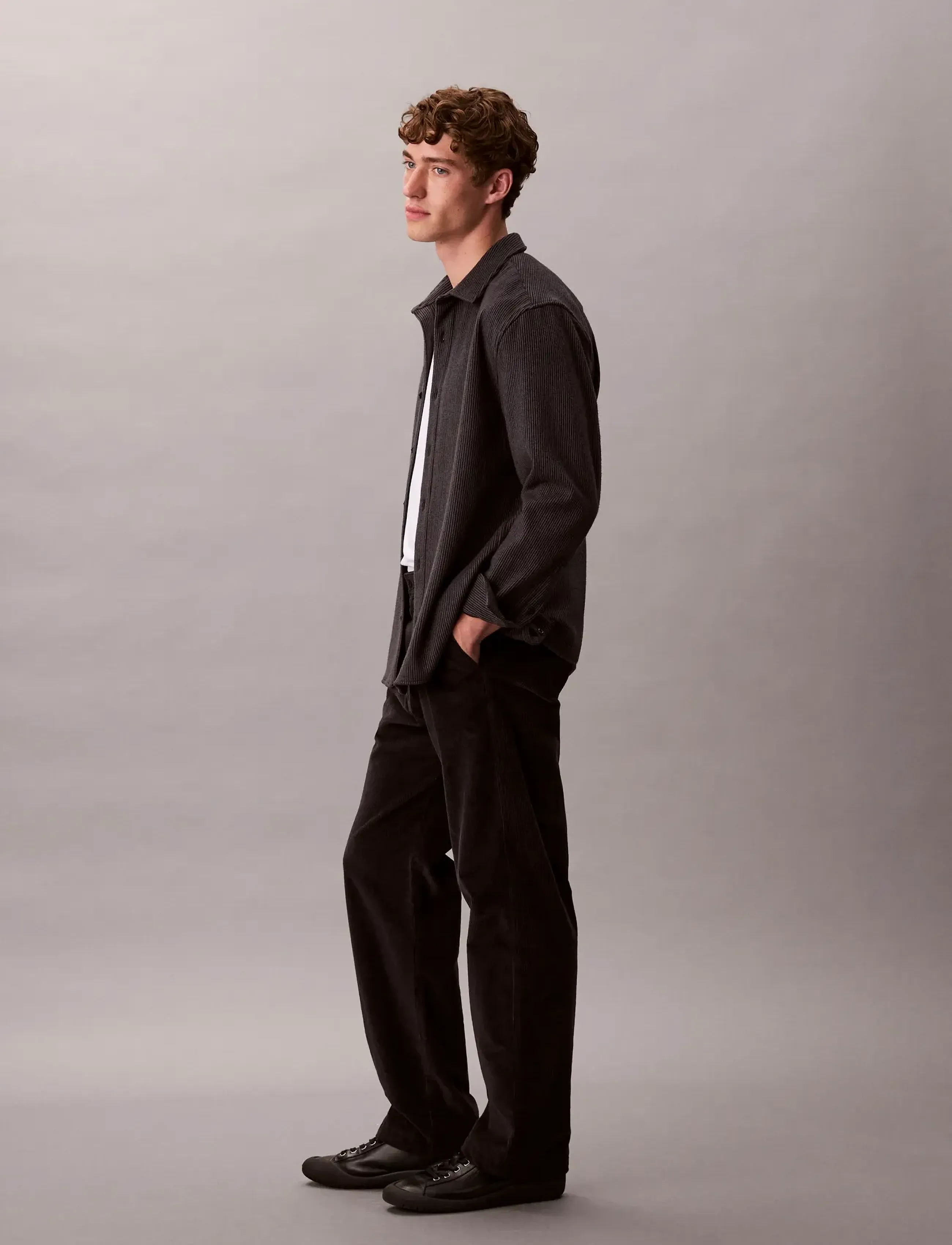 Calvin Klein Jeans - 90S STRAIGHT CORDUROY PANTS - black - 3