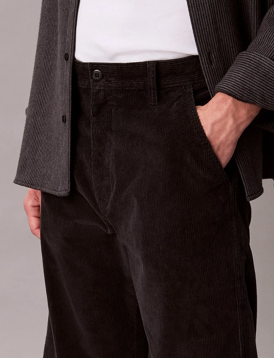 Calvin Klein Jeans - 90S STRAIGHT CORDUROY PANTS - black - 4