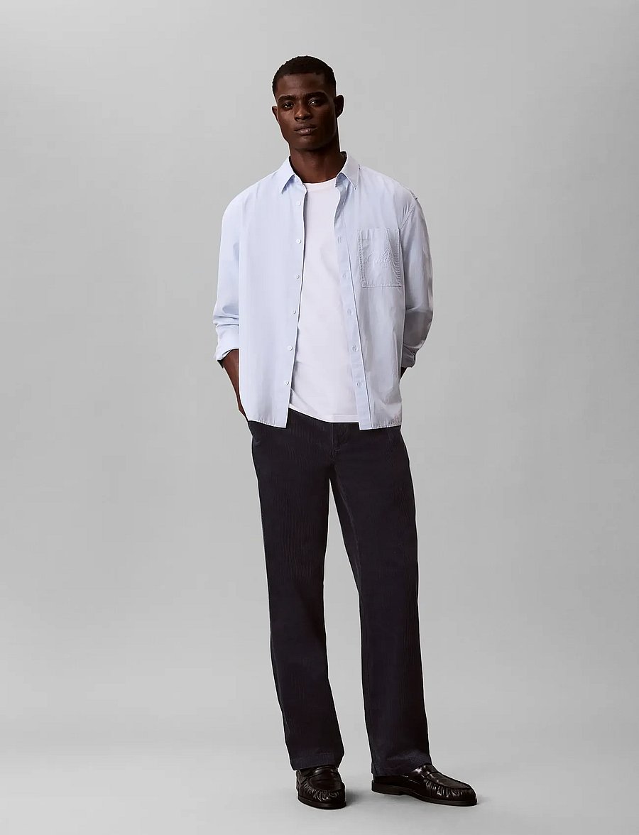 Calvin Klein Jeans - 90S STRAIGHT CORDUROY PANTS - vabaajapüksid - blue nights - 0