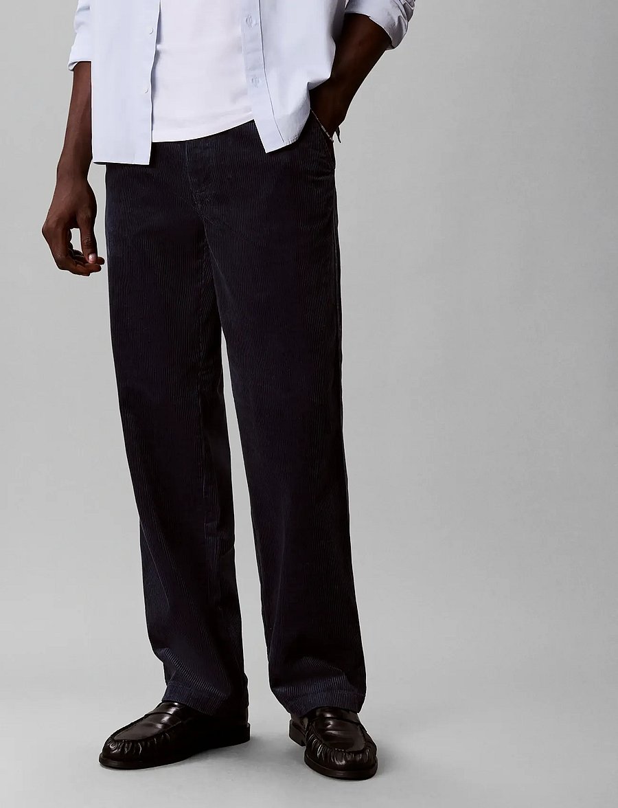 Calvin Klein Jeans - 90S STRAIGHT CORDUROY PANTS - vabaajapüksid - blue nights - 3