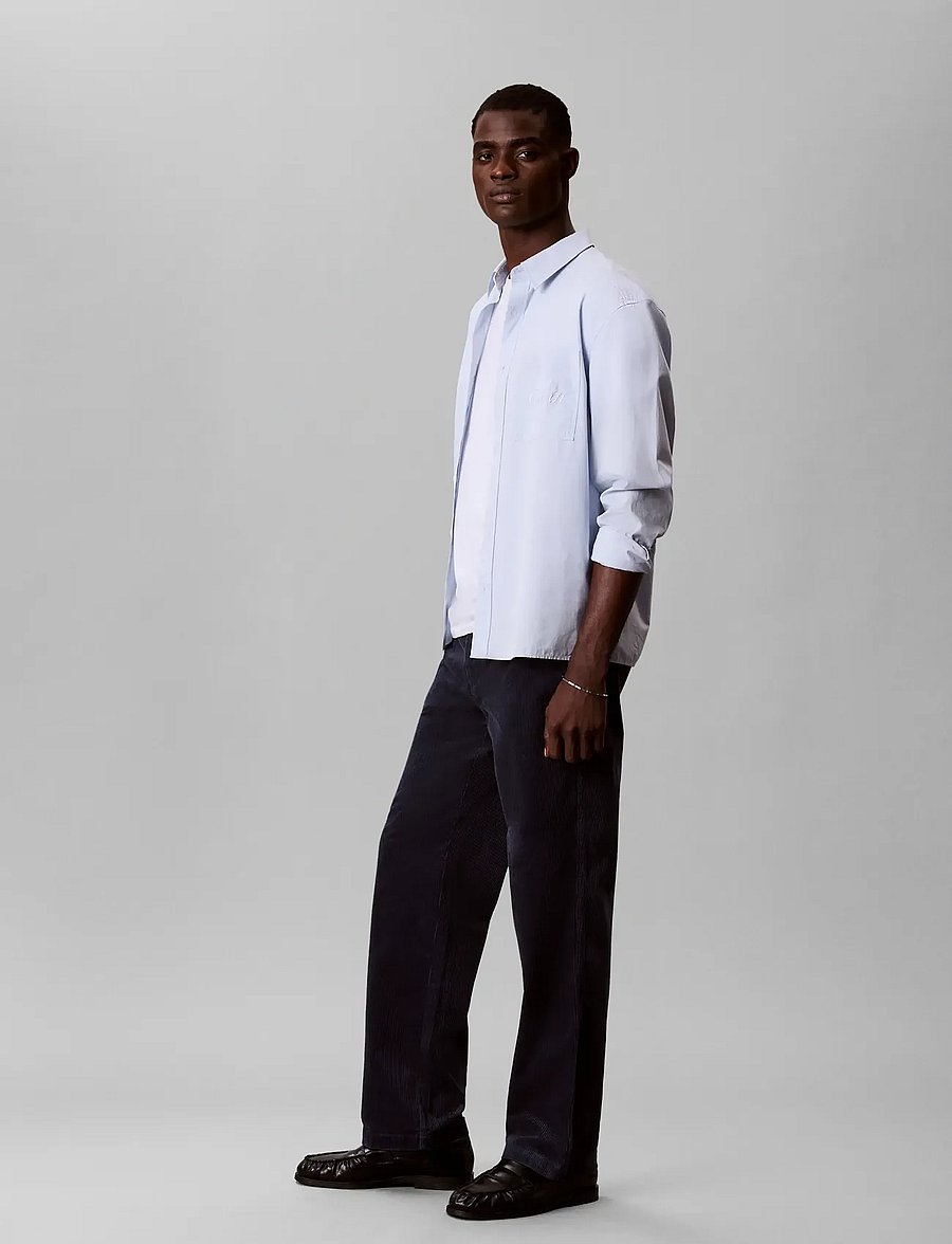 Calvin Klein Jeans - 90S STRAIGHT CORDUROY PANTS - vabaajapüksid - blue nights - 5