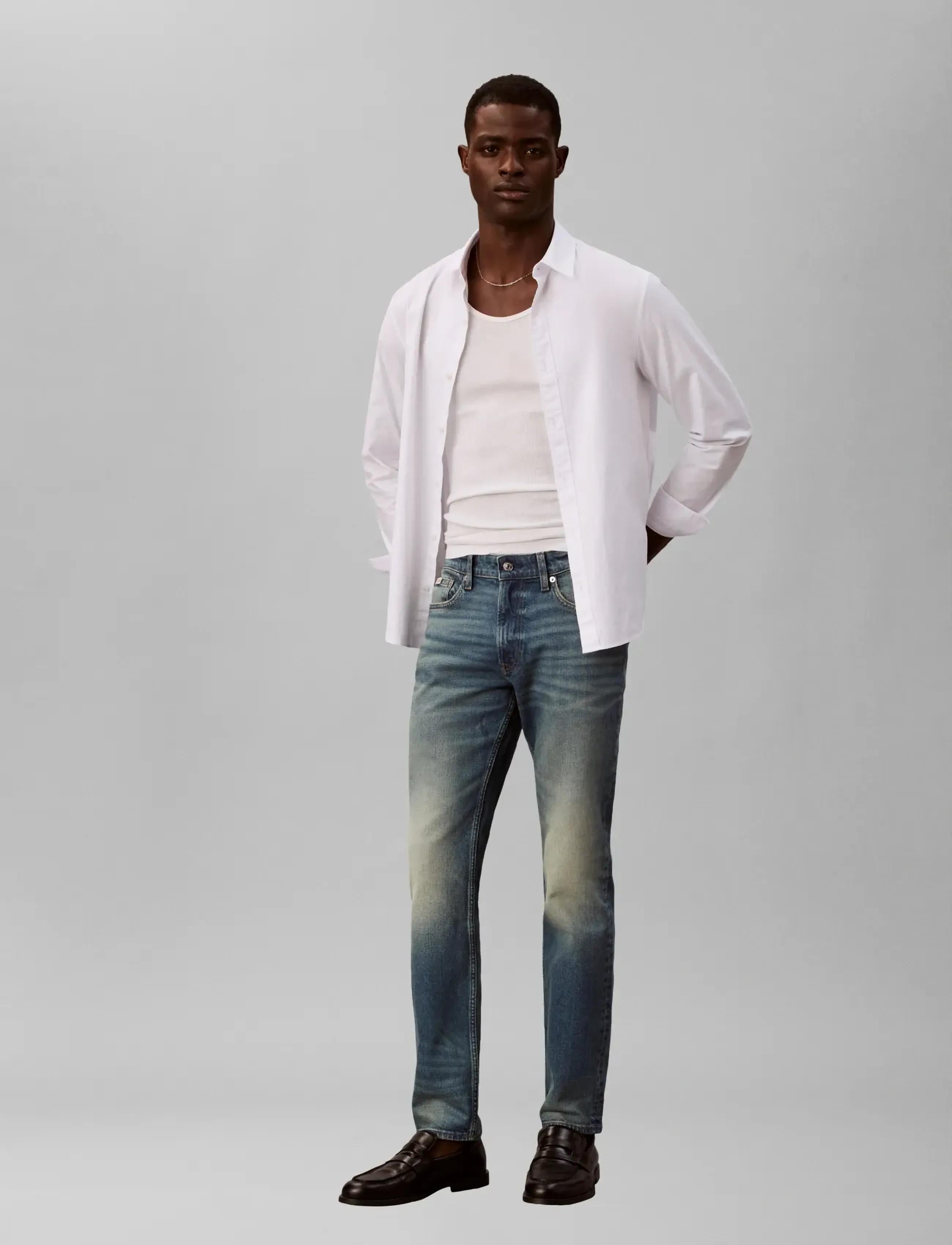 Calvin Klein Jeans Slim Indigo Citrine Jean, 30 x 32, Blue, Jeans > Smalle, Herre