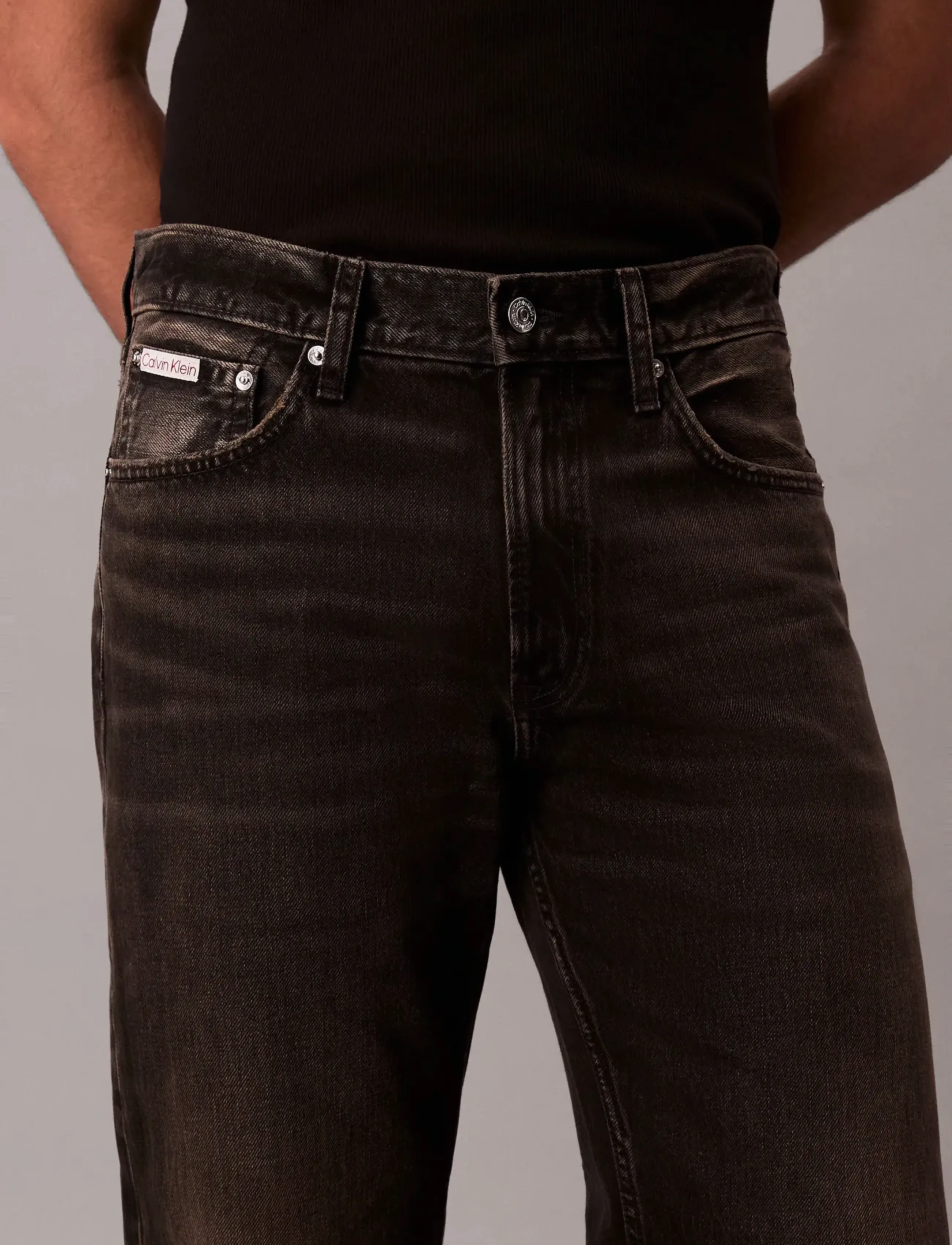 Calvin Klein Jeans - 90S STRAIGHT ESPRESSO BLACK JEAN - regular piegriezuma džinsa bikses - espresso black - 3