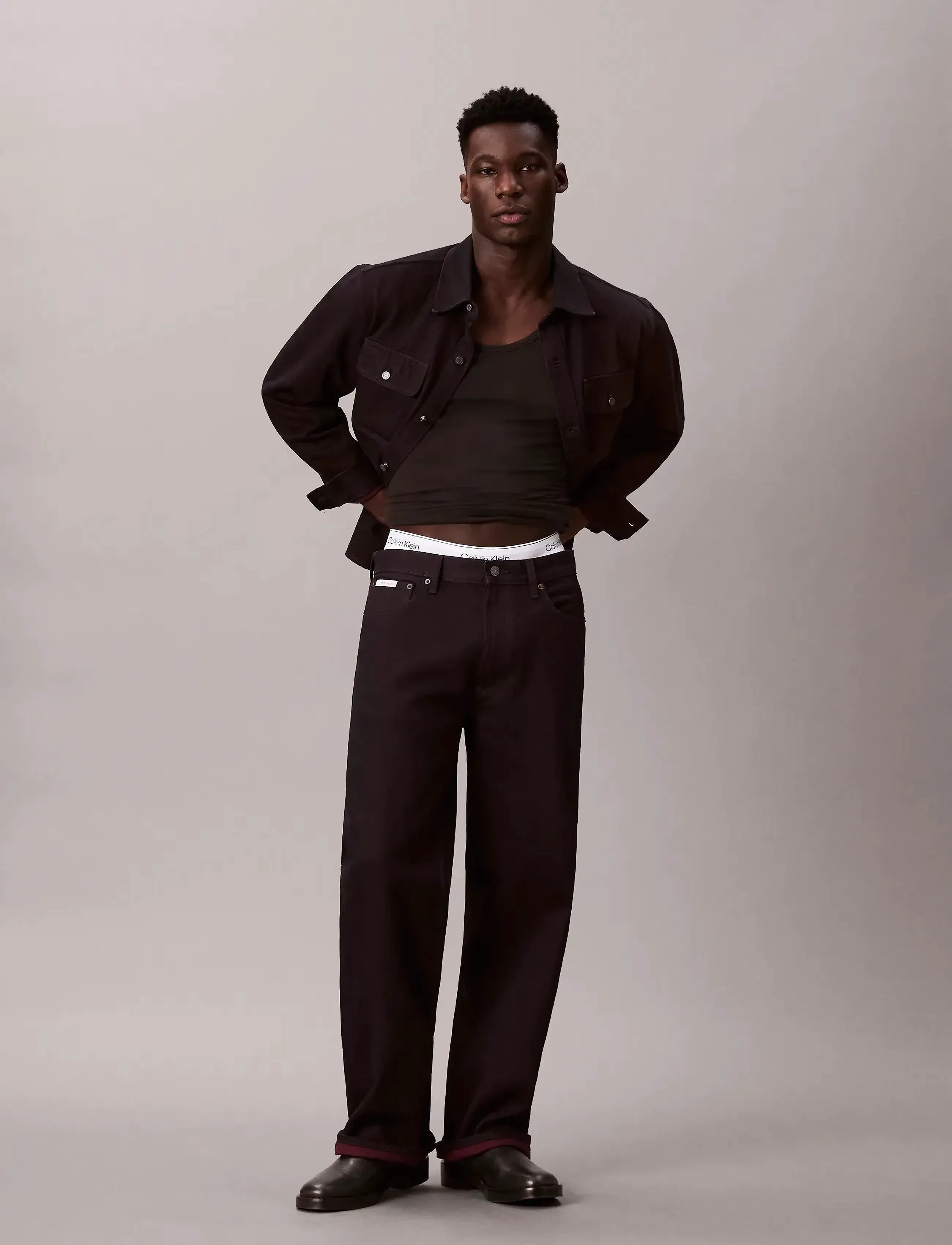 Calvin Klein Jeans - BAGGY MERLOT JEAN - rúmar gallabuxur - merlot - 5