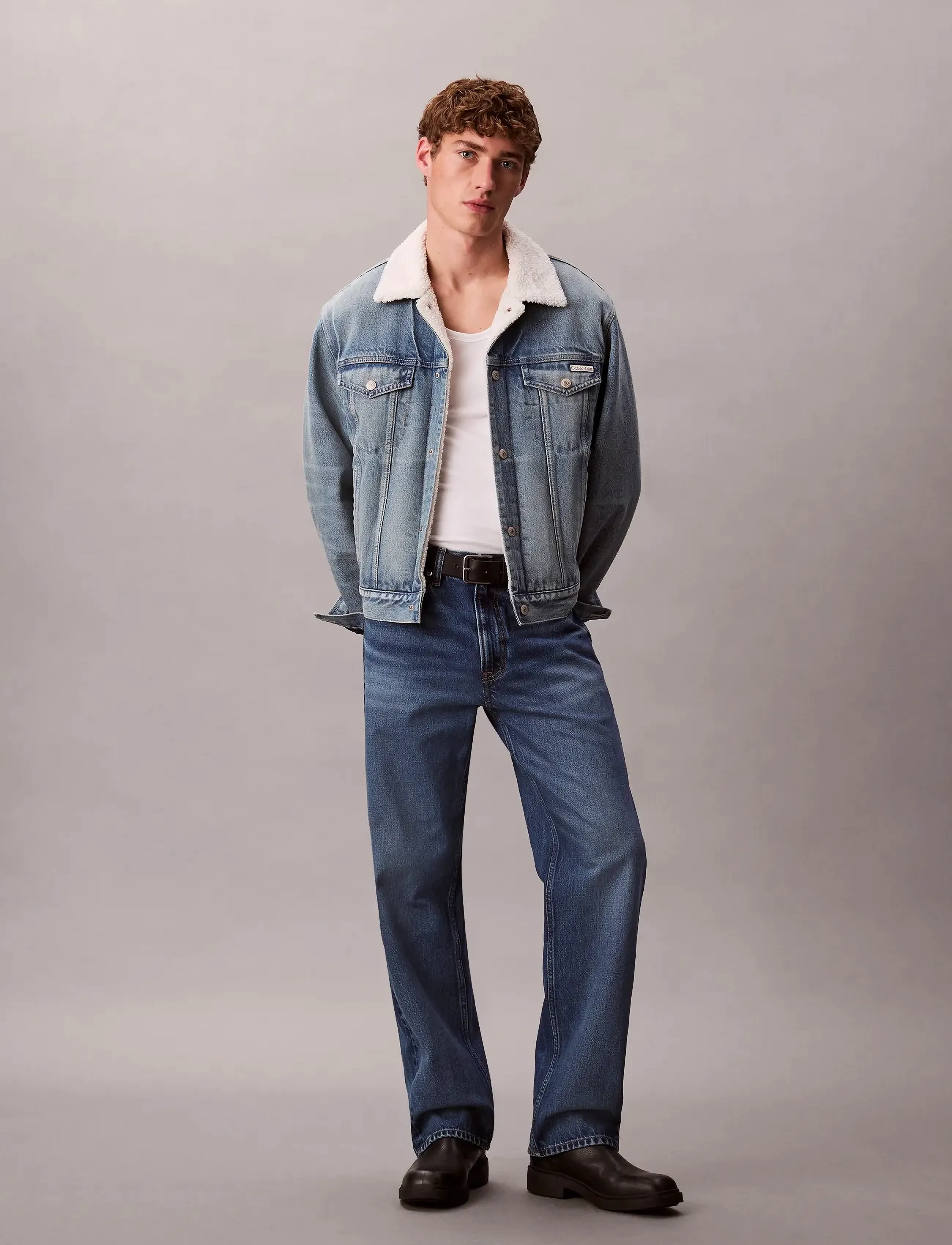 Calvin Klein Jeans - 90S SHERPA TRUCKER TINTED THUNDR - forede denimjakker - tinted thundra - 3