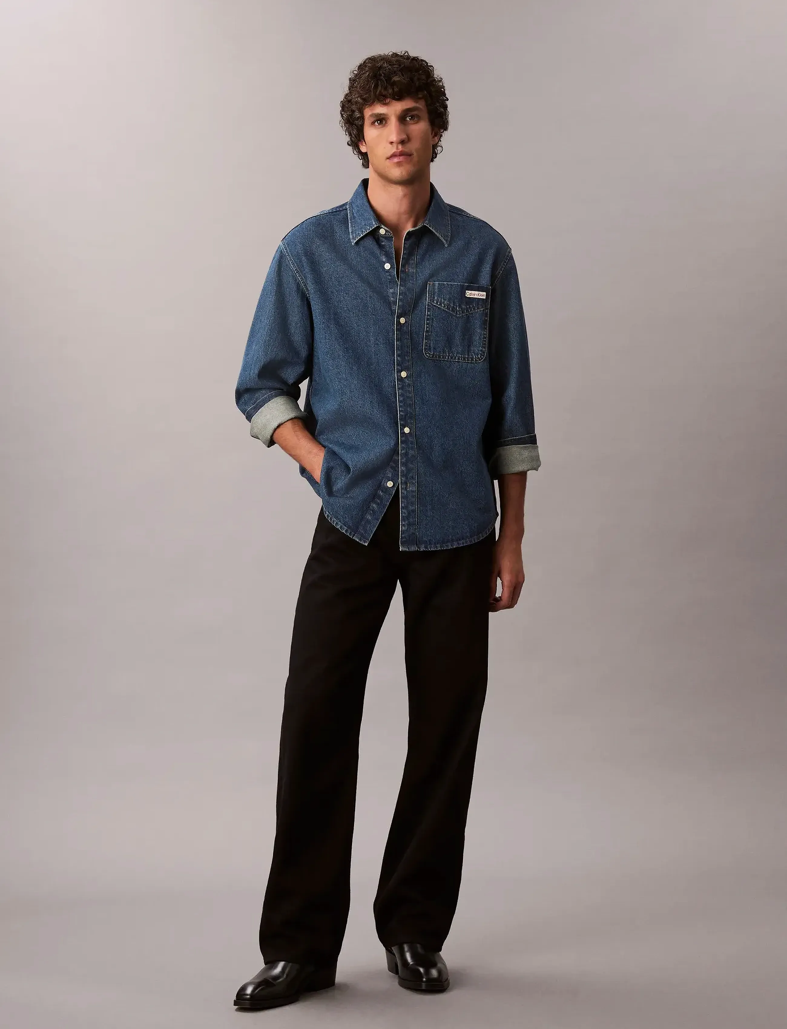 Calvin Klein Jeans - CLASSIC HARBOUR BLUE OVERSHIRT - denim overhemden - harbour blue - 3