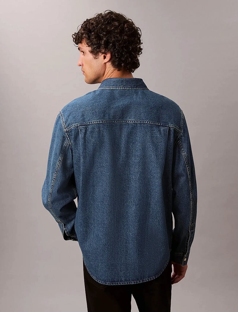 Calvin Klein Jeans - CLASSIC HARBOUR BLUE OVERSHIRT - jeanshemden - harbour blue - 4