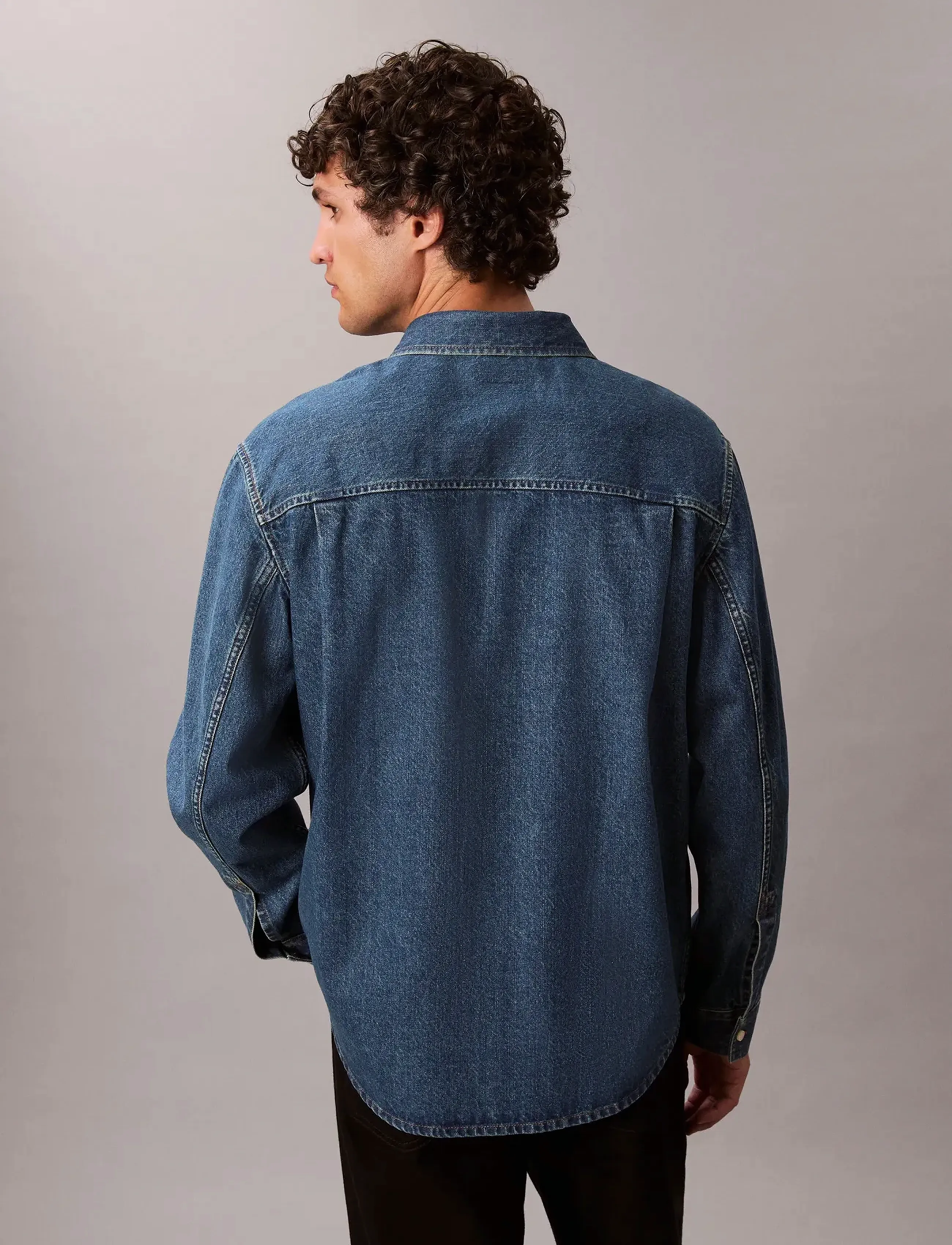 Calvin Klein Jeans - CLASSIC HARBOUR BLUE OVERSHIRT - denim overhemden - harbour blue - 4