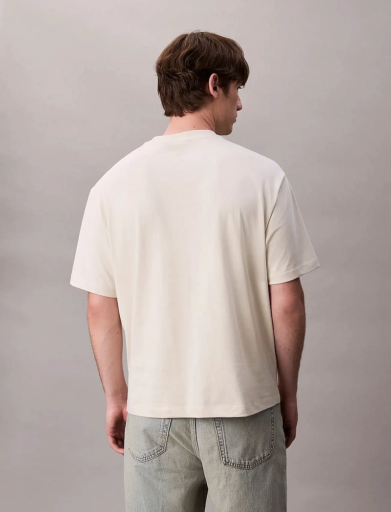 Calvin Klein Jeans - SS 16S TC CALVIN KLEIN BLOCK GRA - kortærmede t-shirts - bone white - 4