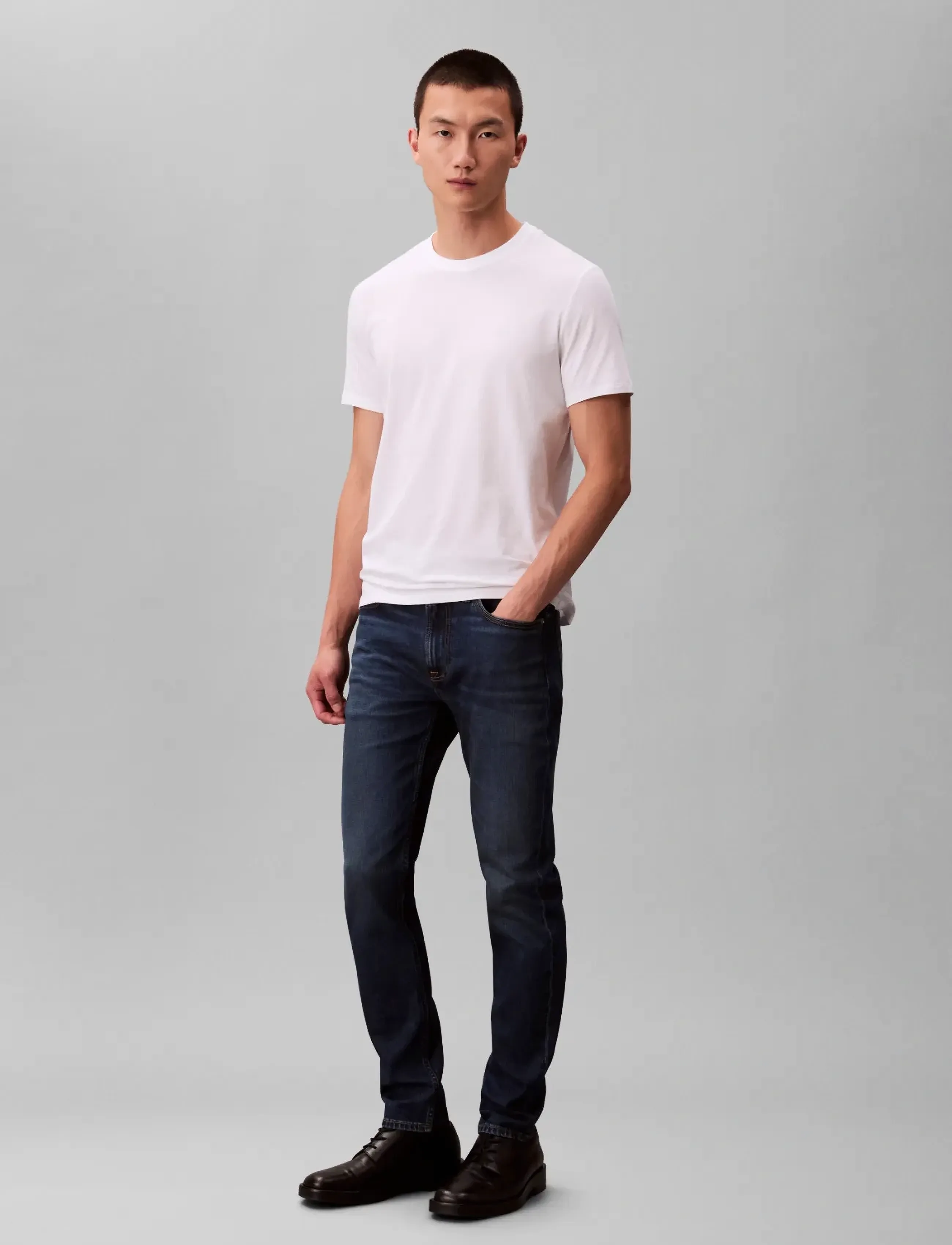 Calvin Klein Jeans SLIM TAPER OIL SLICK JEAN - Jeans - OIL SLICK / blue