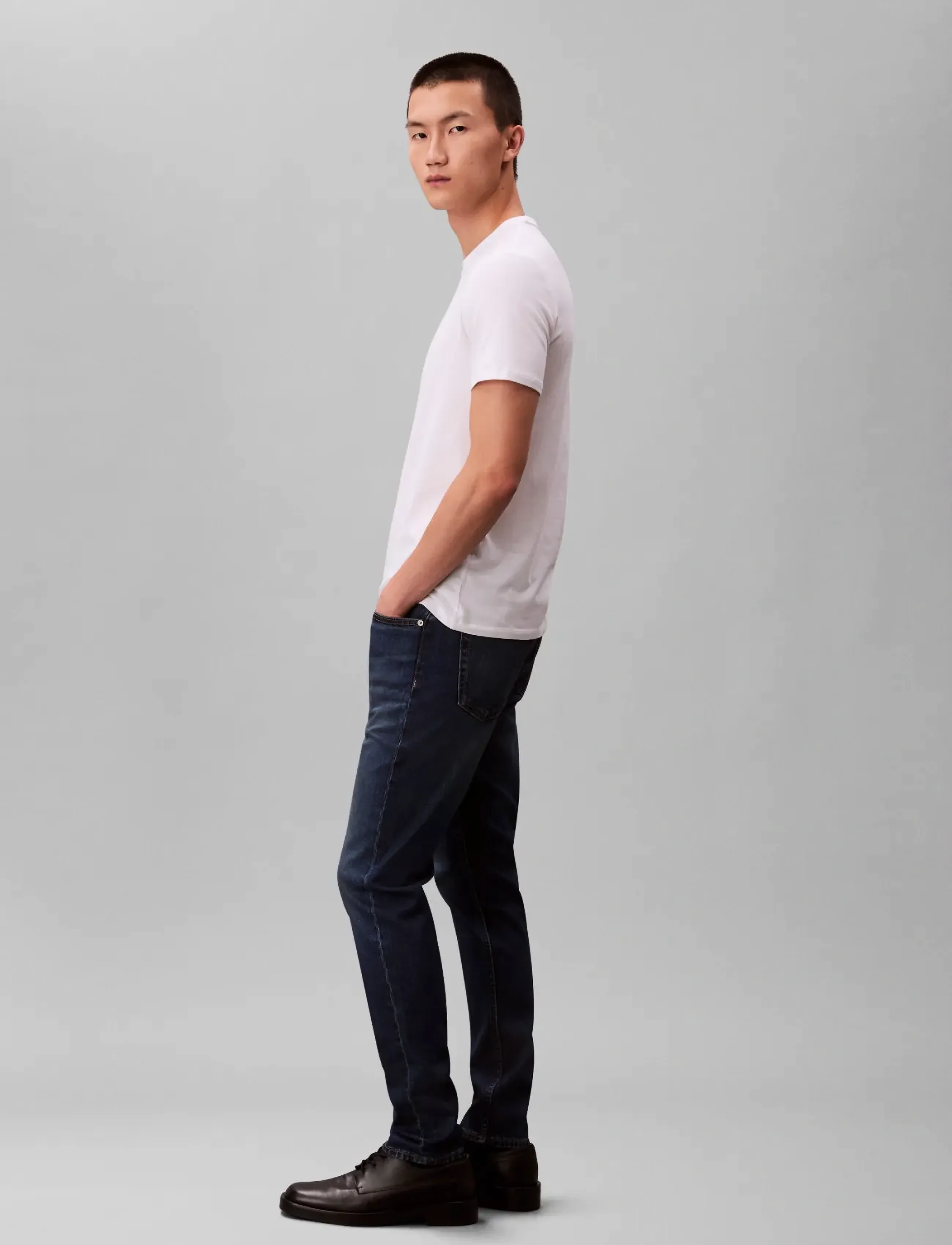 Calvin Klein Jeans - SLIM TAPER OIL SLICK JEAN - aptempti džinsai - oil slick - 5