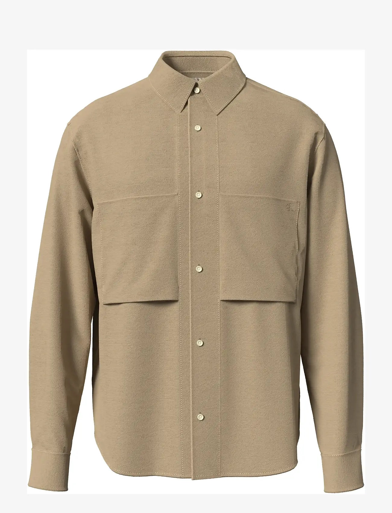 Calvin Klein Jeans - LS COTTON TWILL RELAXED OVERSHIR - yfirskyrtur - travertine - 0
