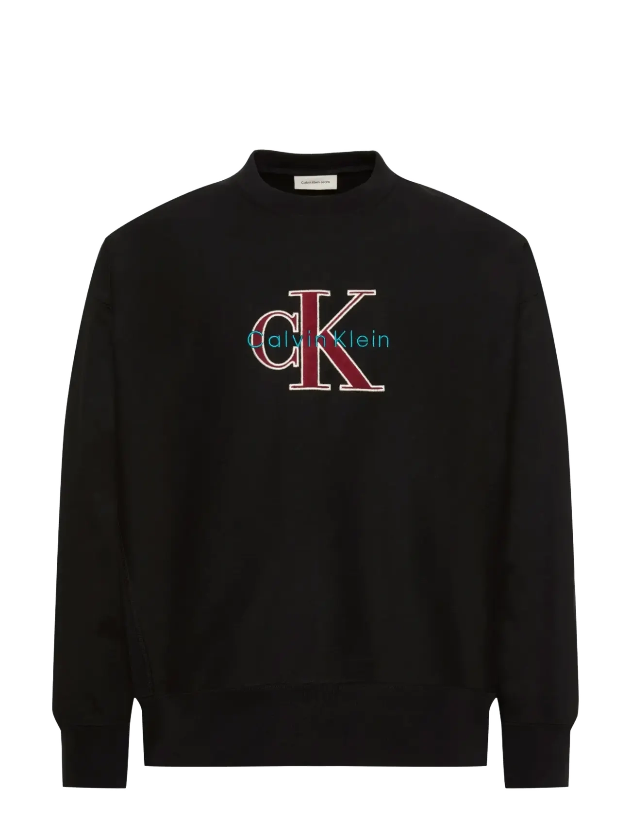 Calvin Klein Jeans PREMIUM TRI-COLOR MONOLOGO CN SW - Sweatshirts & hoodies - BLACK / black