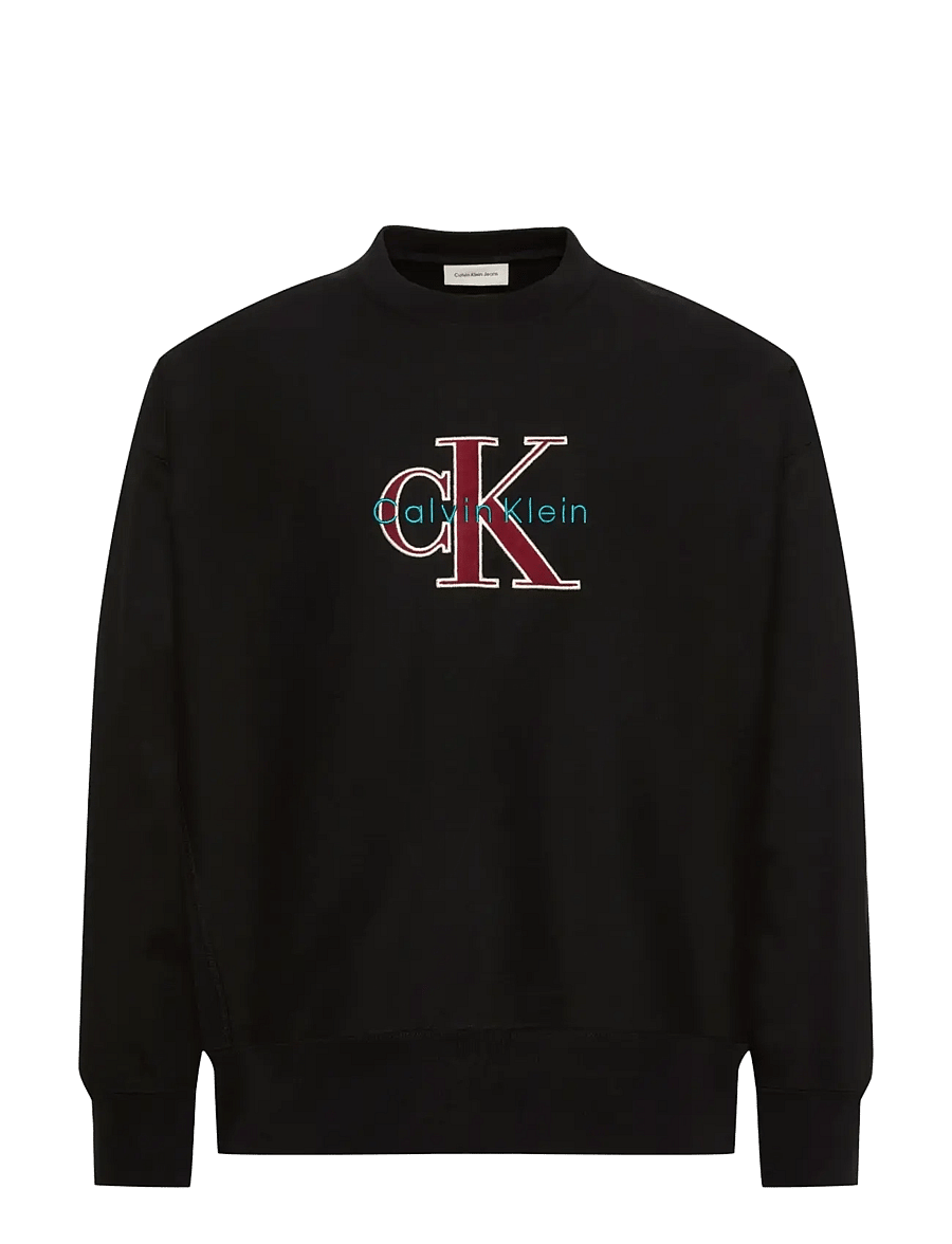 Calvin Klein Jeans - PREMIUM TRI-COLOR MONOLOGO CN SW - sweatshirts - black - 1