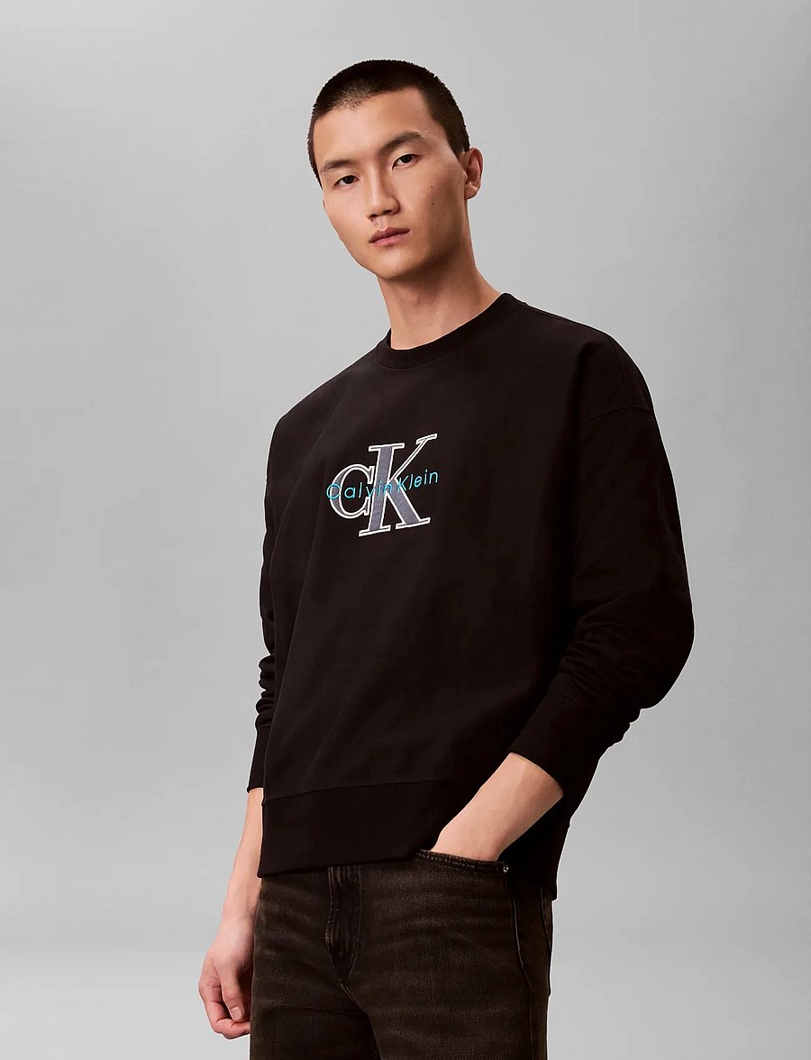 Calvin Klein Jeans - PREMIUM TRI-COLOR MONOLOGO CN SW - sweatshirts - black - 2