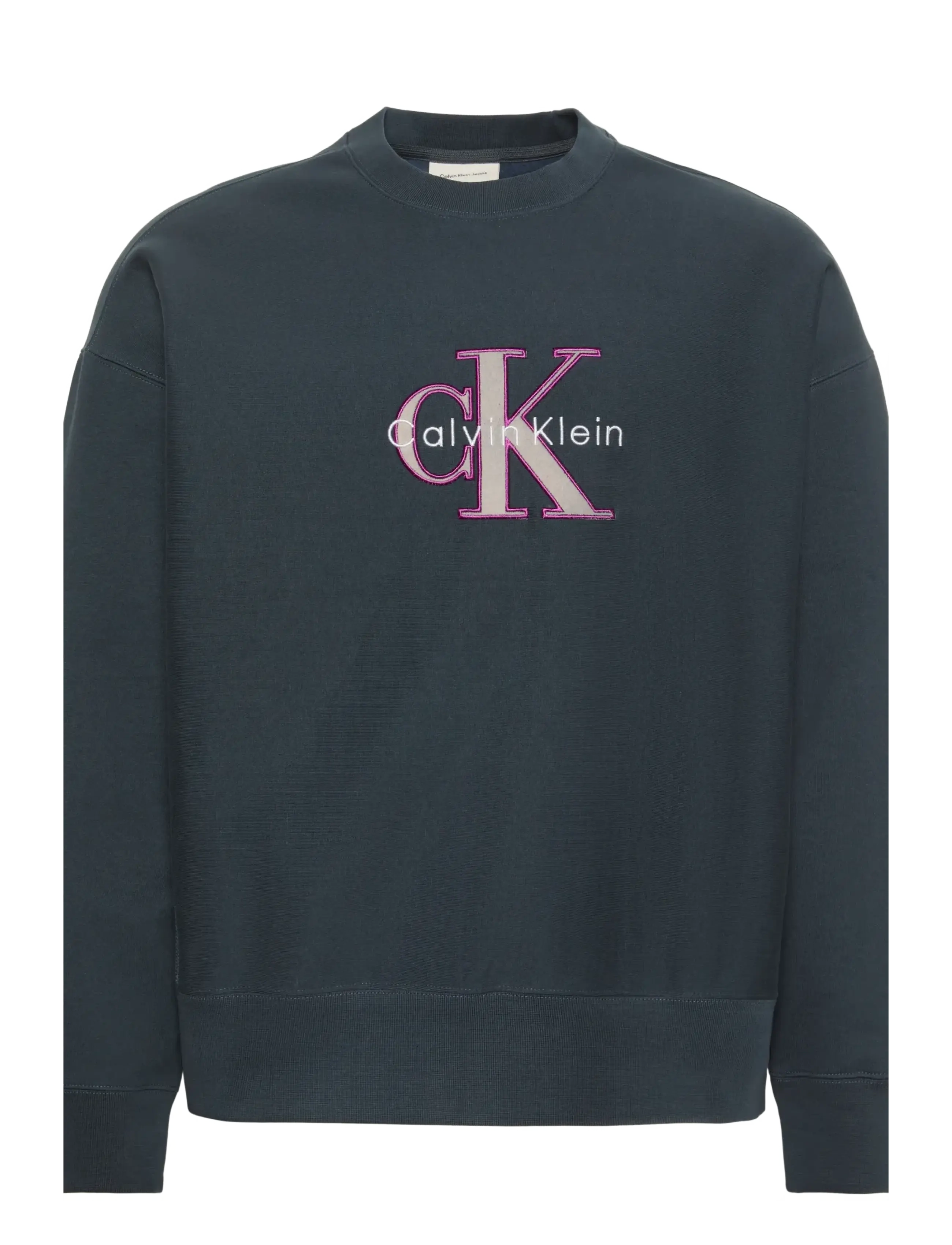 Calvin Klein Jeans PREMIUM TRI-COLOR MONOLOGO CN SW - Svetarit & Hupparit - HARLEM NIGHT BLUE / grey