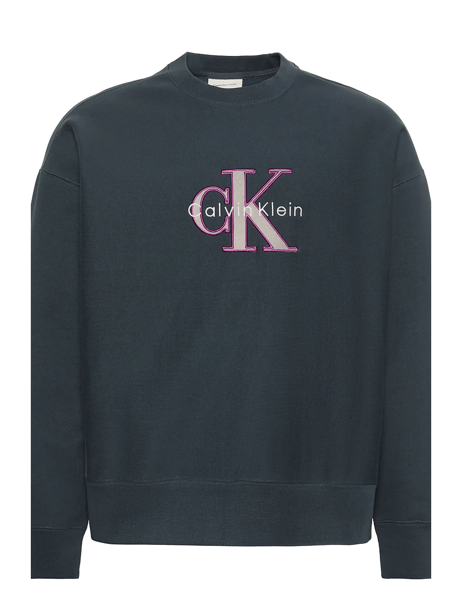 Calvin Klein Jeans - PREMIUM TRI-COLOR MONOLOGO CN SW - hettupeysur - harlem night blue - 1