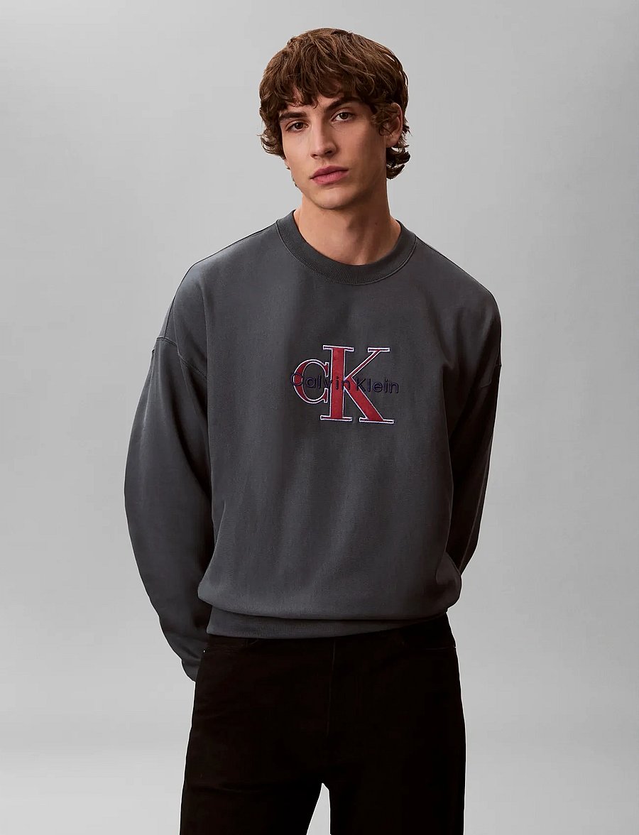 Calvin Klein Jeans - PREMIUM TRI-COLOR MONOLOGO CN SW - hettupeysur - harlem night blue - 2