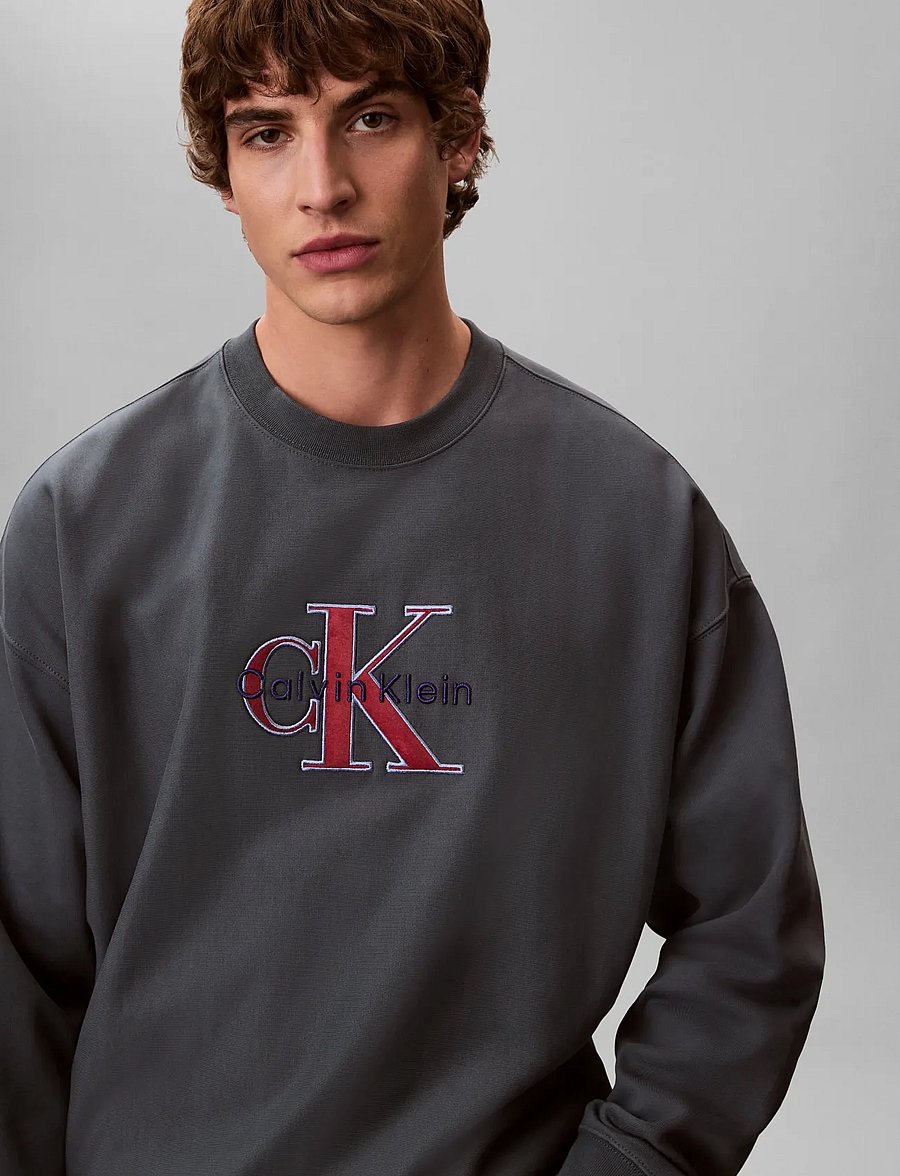 Calvin Klein Jeans - PREMIUM TRI-COLOR MONOLOGO CN SW - hettupeysur - harlem night blue - 5