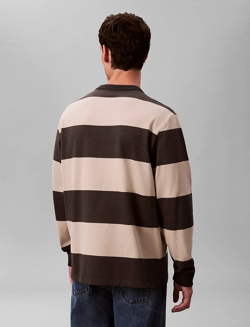 Calvin Klein Jeans - LS SUEDED STRIPE POCKET TEE - långärmade t-shirts - pirate black - 2