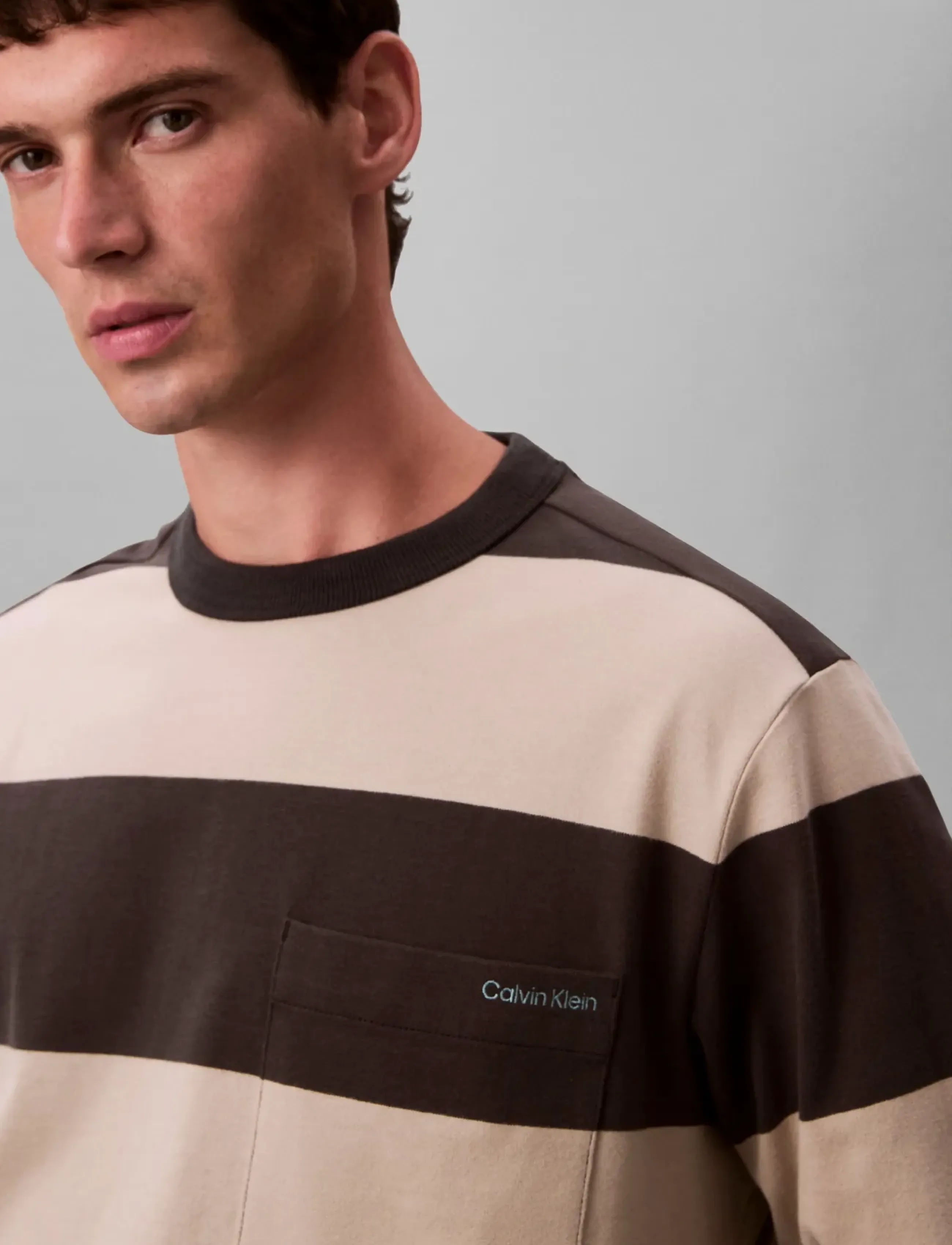 Calvin Klein Jeans - LS SUEDED STRIPE POCKET TEE - langärmelig - pirate black - 4