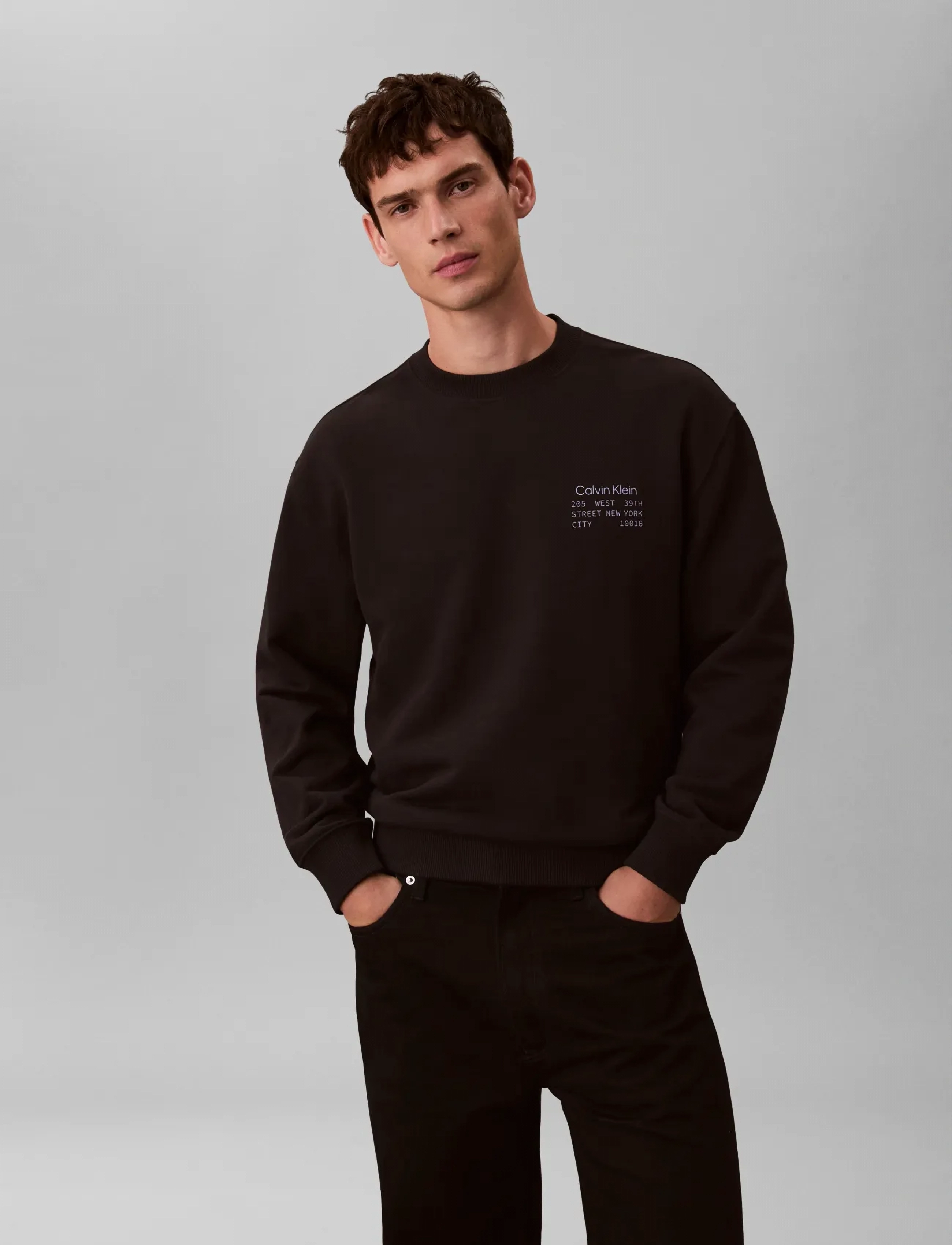 Calvin Klein Jeans LS EU 350TERRY GRAPHIC CN SWTSHR - Sweatshirts - BLACK / black
