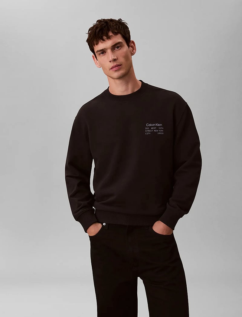 Calvin Klein Jeans - LS EU 350TERRY GRAPHIC CN SWTSHR - sweatshirts - black - 0
