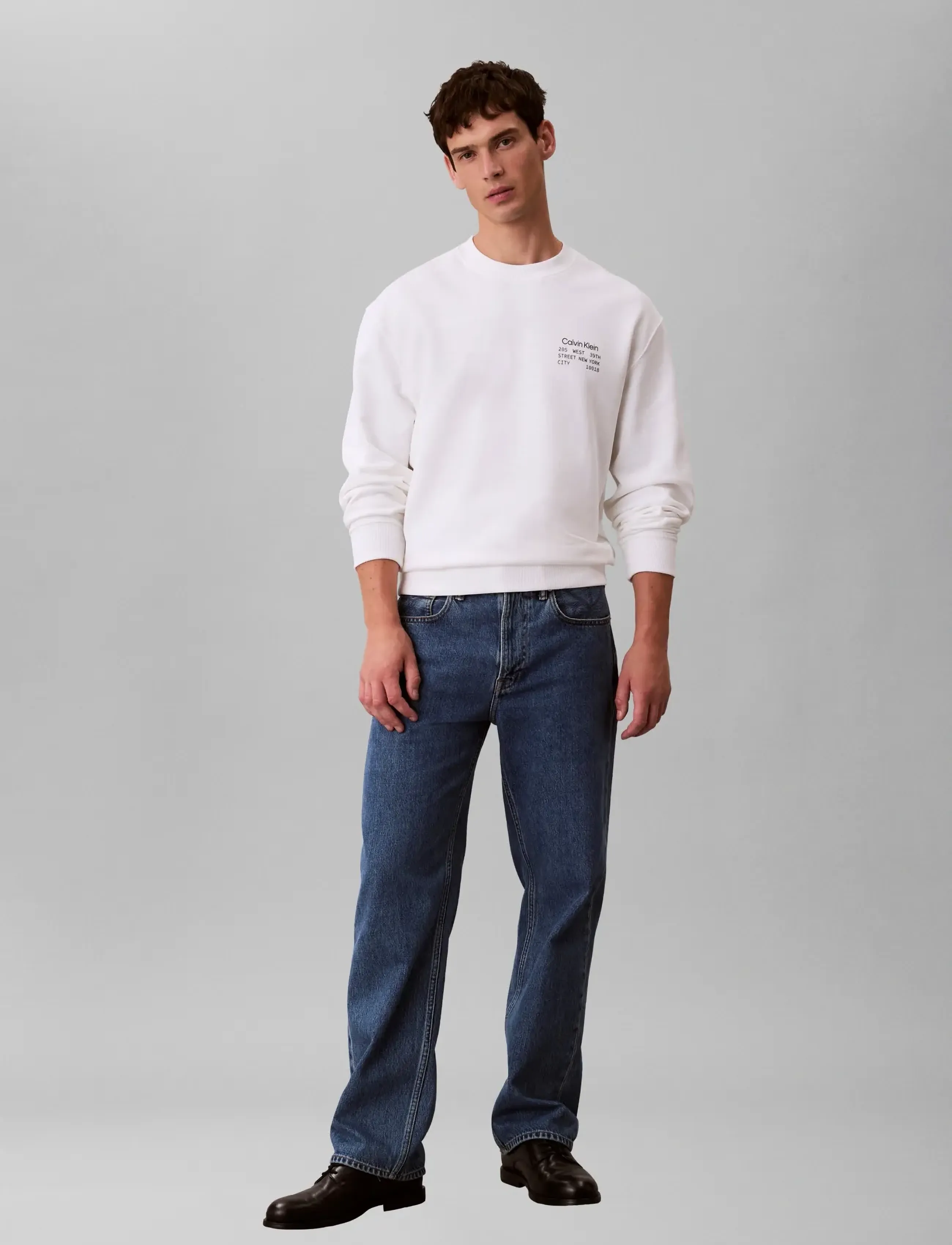 Calvin Klein Jeans - LS EU 350TERRY GRAPHIC CN SWTSHR - shop by style - bright white - 3