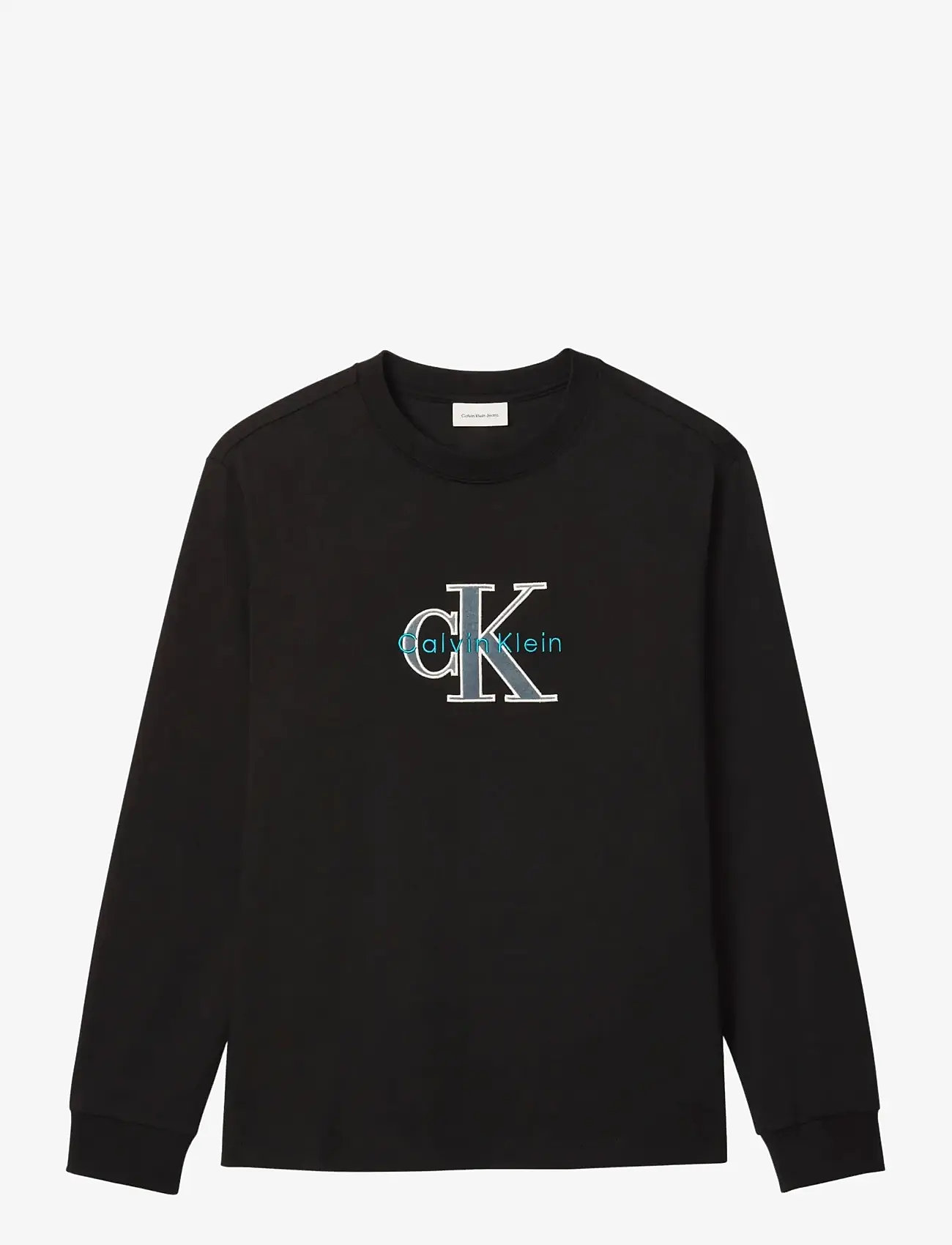 Calvin Klein Jeans - LS 16S JERSEY TRI-COLOR MONOLOGO - sweatshirts - black - 1