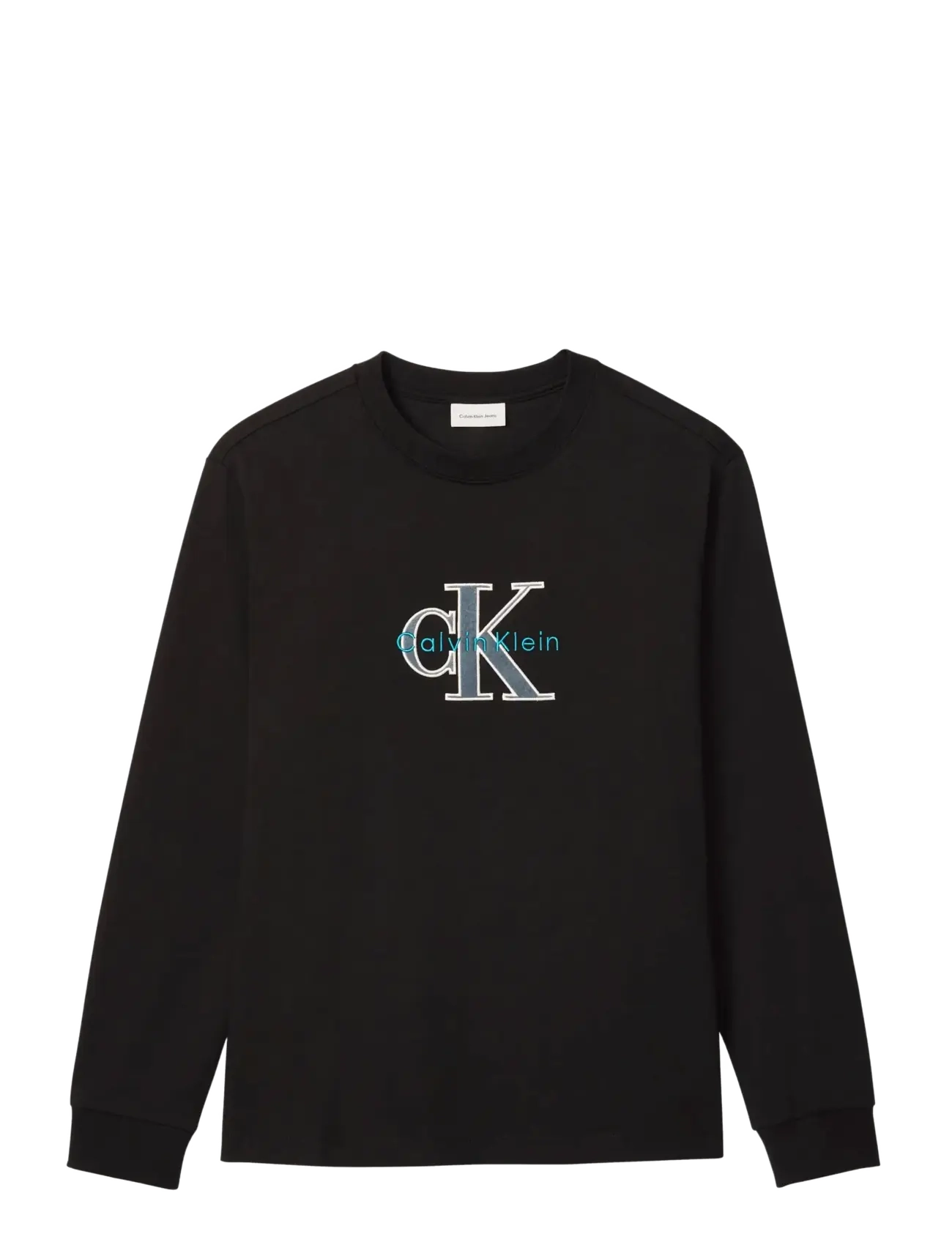 Calvin Klein Jeans LS 16S JERSEY TRI-COLOR MONOLOGO - Sweatshirts & hættetrøjer - BLACK / black