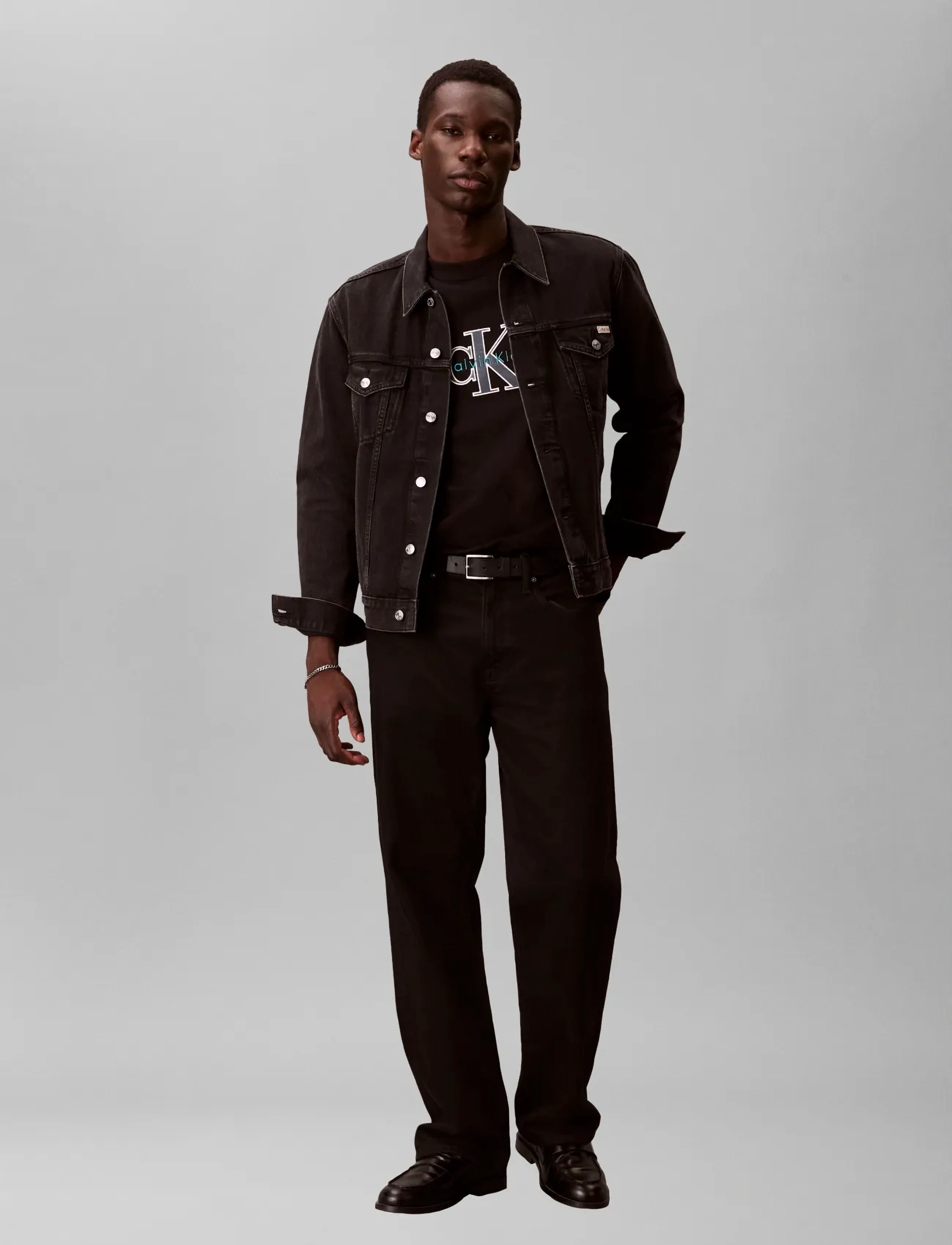 Calvin Klein Jeans - LS 16S JERSEY TRI-COLOR MONOLOGO - shoppa efter stil - black - 2