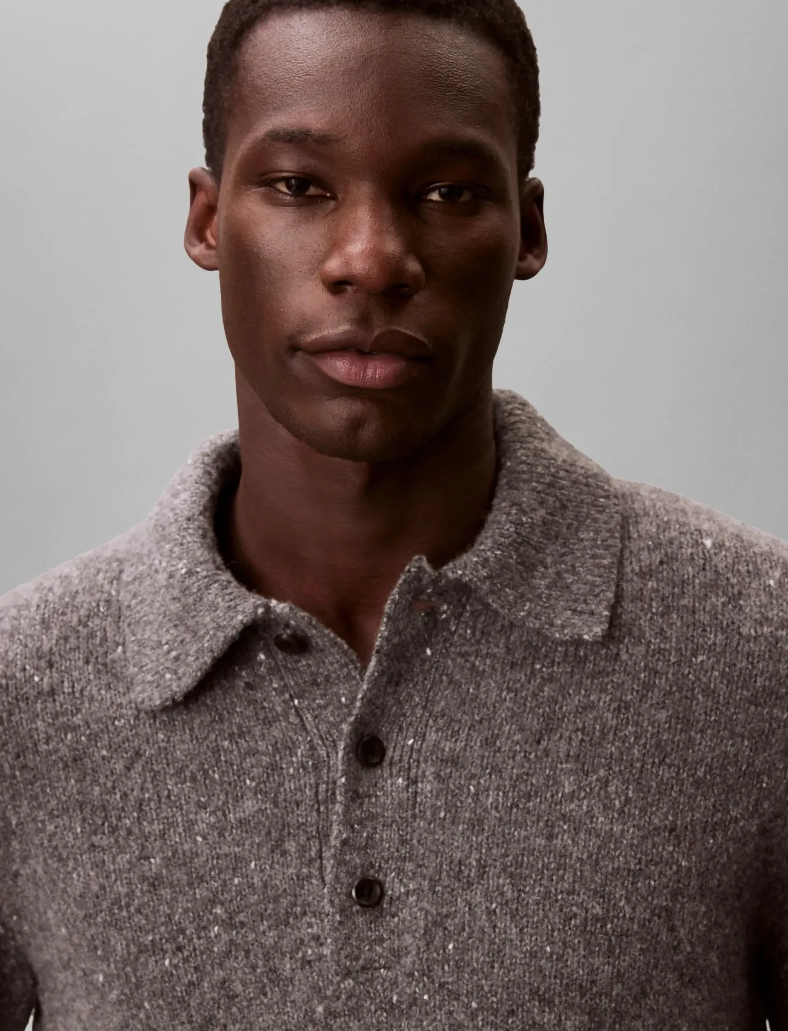Calvin Klein Jeans - LS NEP YARN POLO SWEATER 3GG - trikotažiniai polo marškinėliai ilgomis rankovėmis - medium grey neps - 5