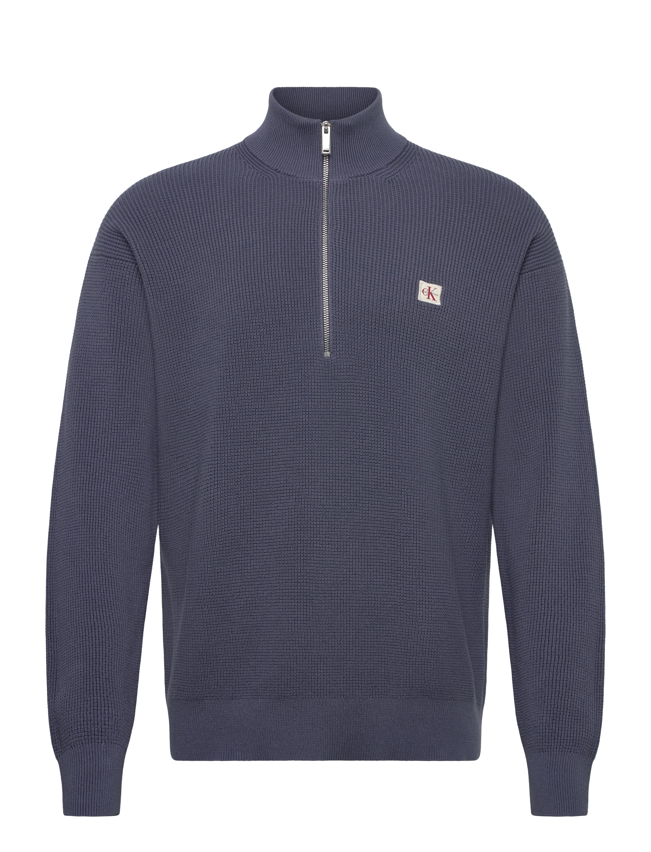 Calvin Klein Jeans LS EZ COTTON WAFFLE QUARTER ZIP - Tøj - BLUE NOMAD / blue
