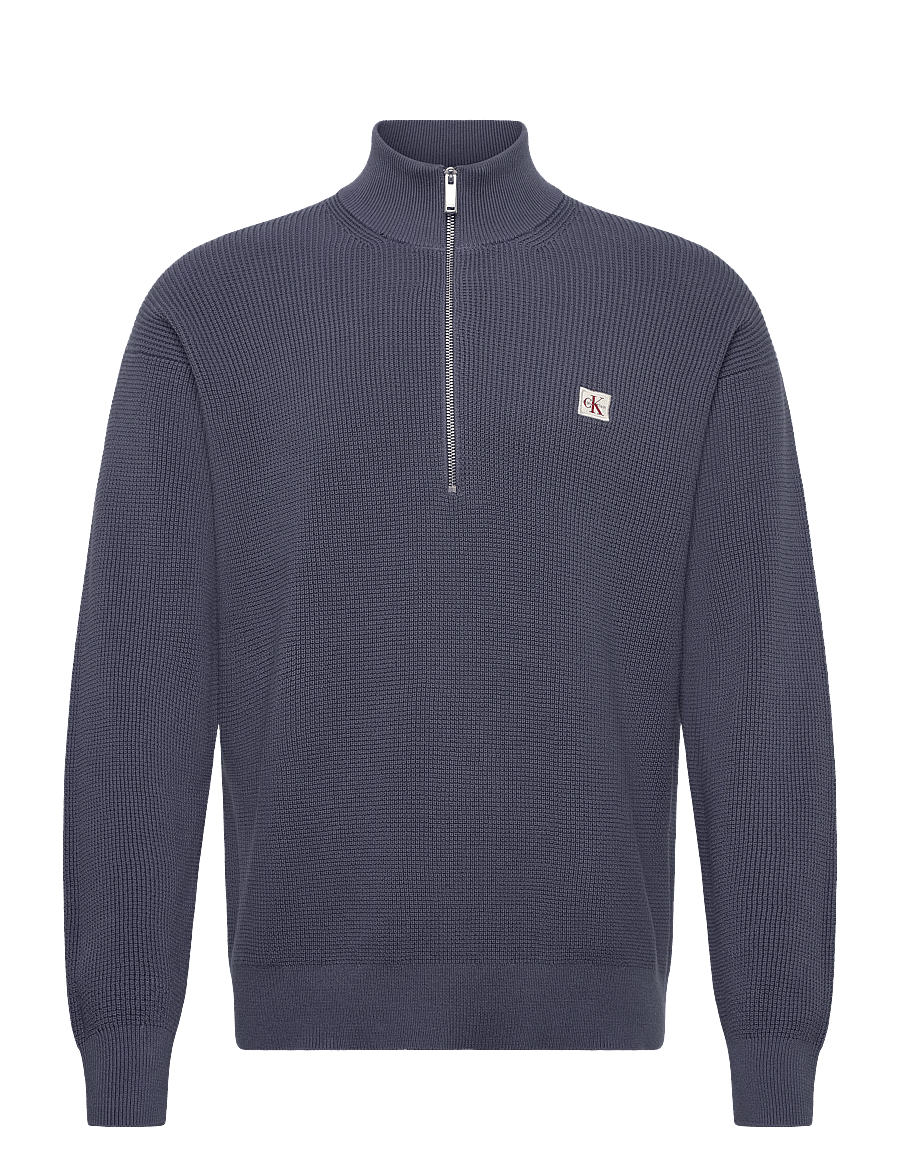 Calvin Klein Jeans - LS EZ COTTON WAFFLE QUARTER ZIP - halfzip strik - blue nomad - 0